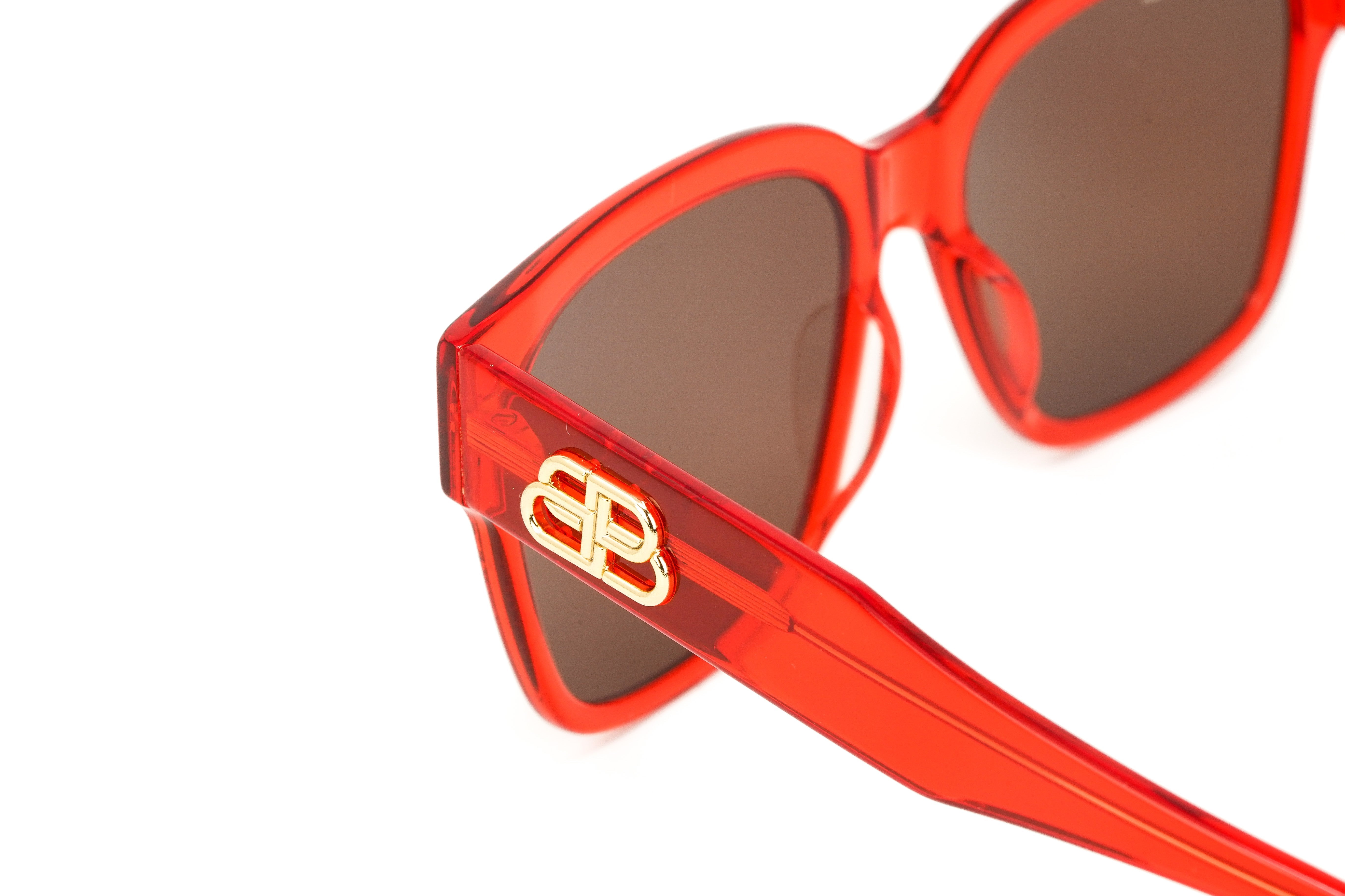 Balenciaga Women's Sunglasses Oversized Square Red BB0056S-005 55-GR8 Sunglasses