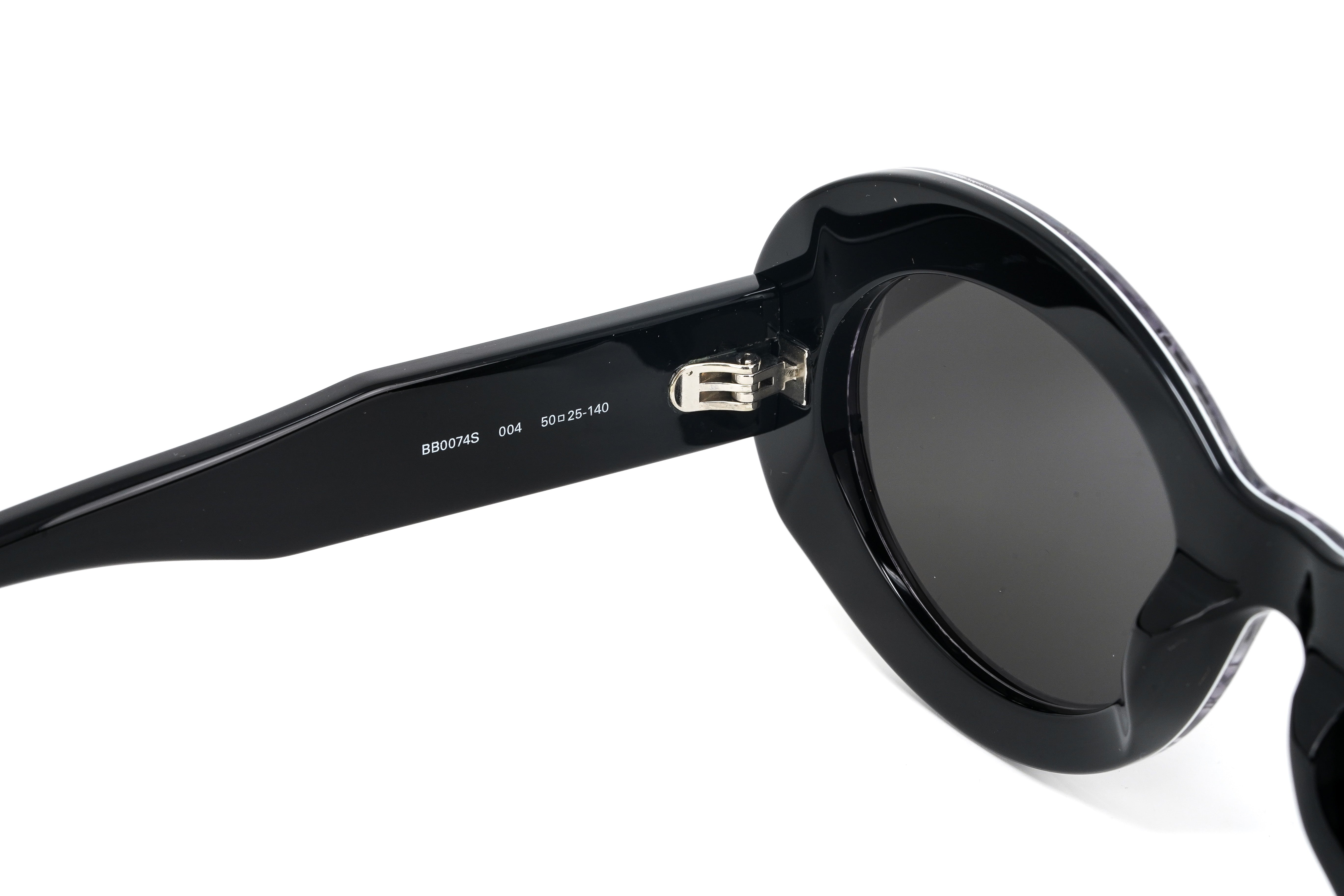 Balenciaga Women's Sunglasses Oval Logo Black/Clear BB0074S-004 50-GR8 Sunglasses