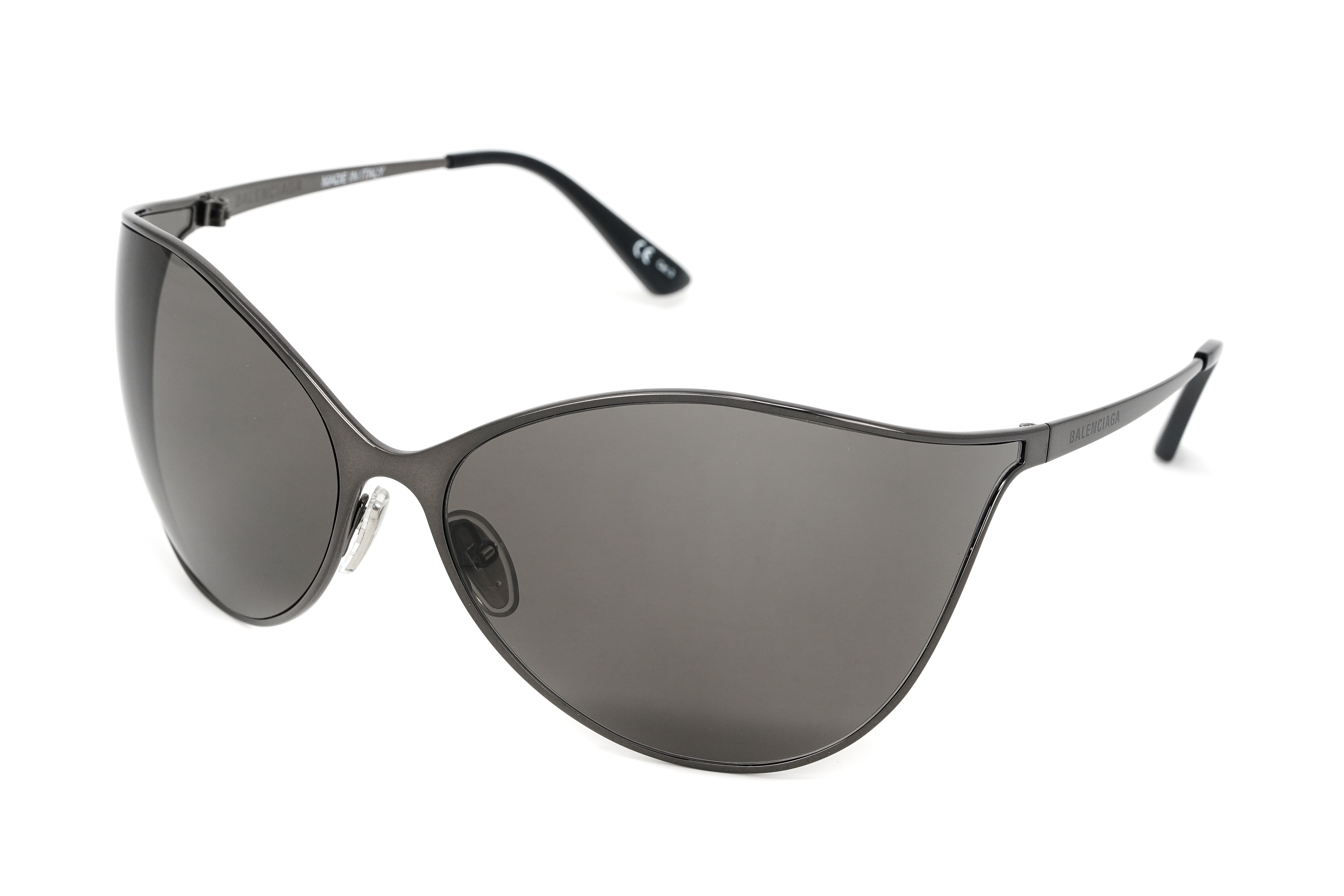 Balenciaga Women's Sunglasses Oversized Cat Eye Grey BB0137S-001 77-GR8 Sunglasses