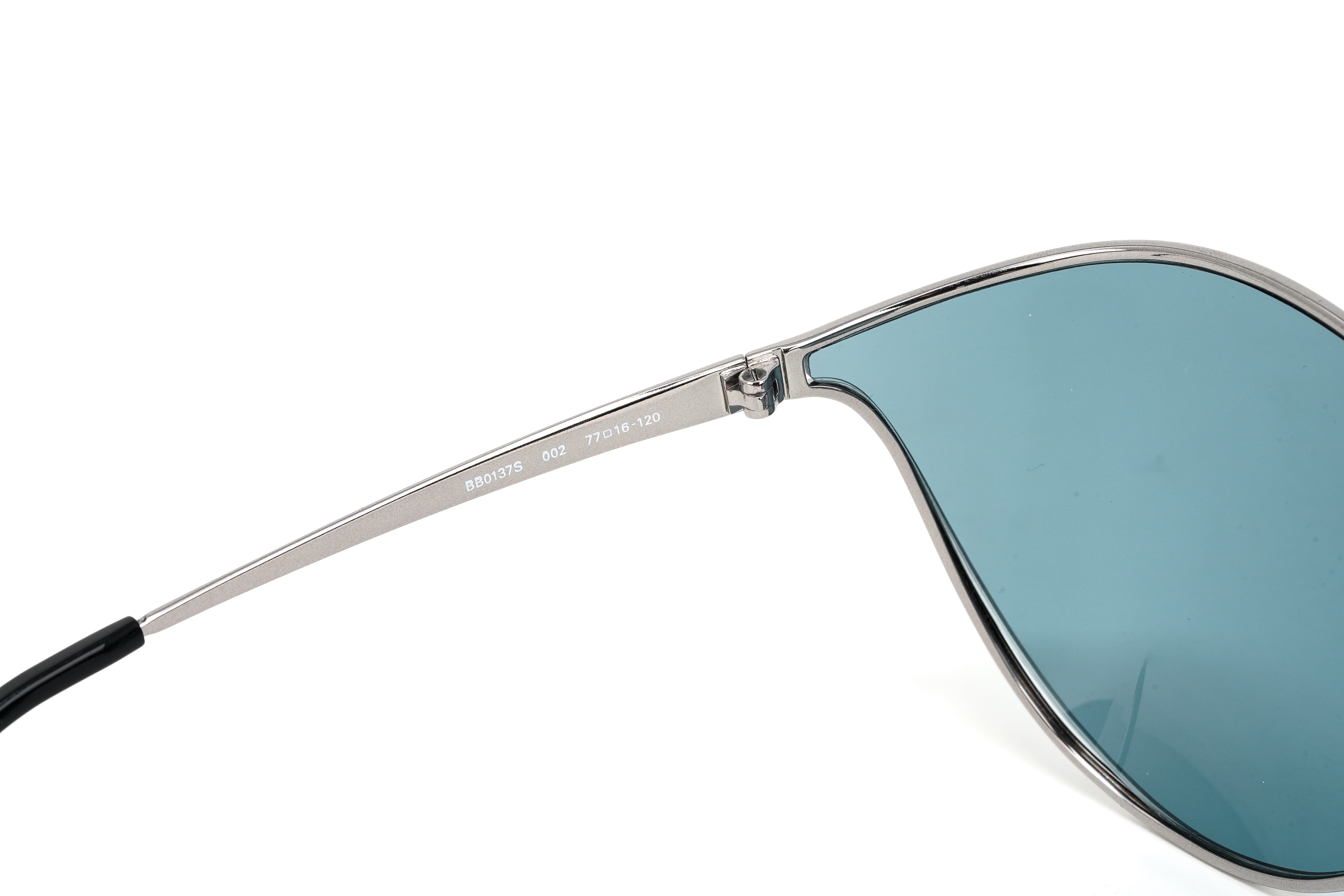 Balenciaga Women's Sunglasses Oversized Cat Eye Ruthenium Blue BB0137S-002 77-GR8 Sunglasses