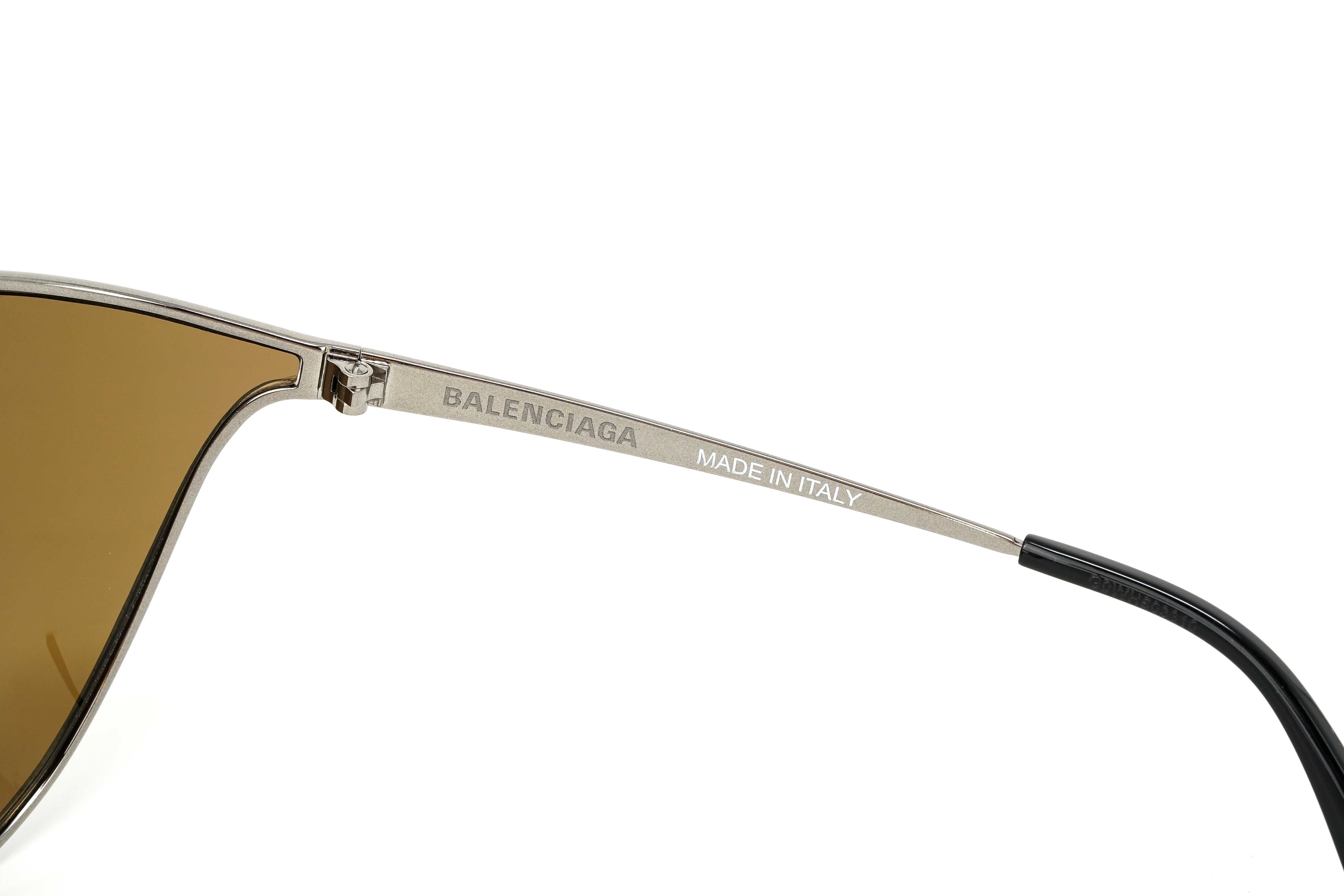 Balenciaga Women's Sunglasses Oversized Cat Eye Ruthenium Brown BB0137S-003 77-GR8 Sunglasses