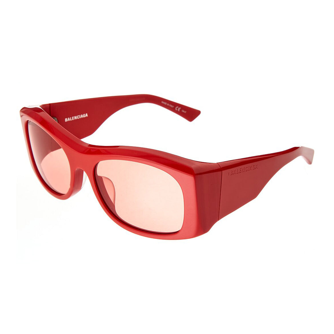 Balenciaga Unisex Sunglasses Warpaound Red BB0001S-001 59-GR8 Sunglasses