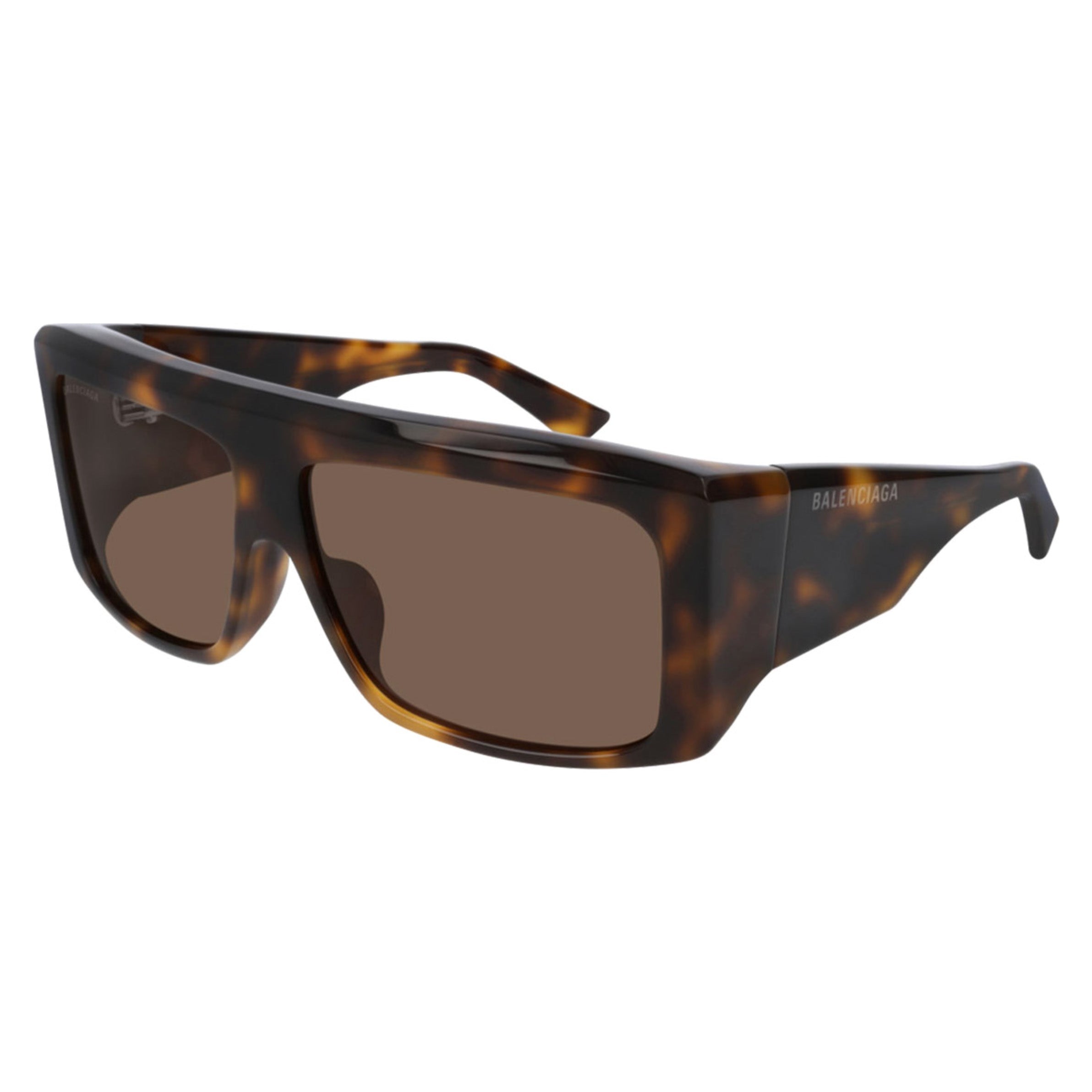 Balenciaga Unisex Sunglasses Oversized Rectangle Havana BB0002S-002 63-GR8 Sunglasses