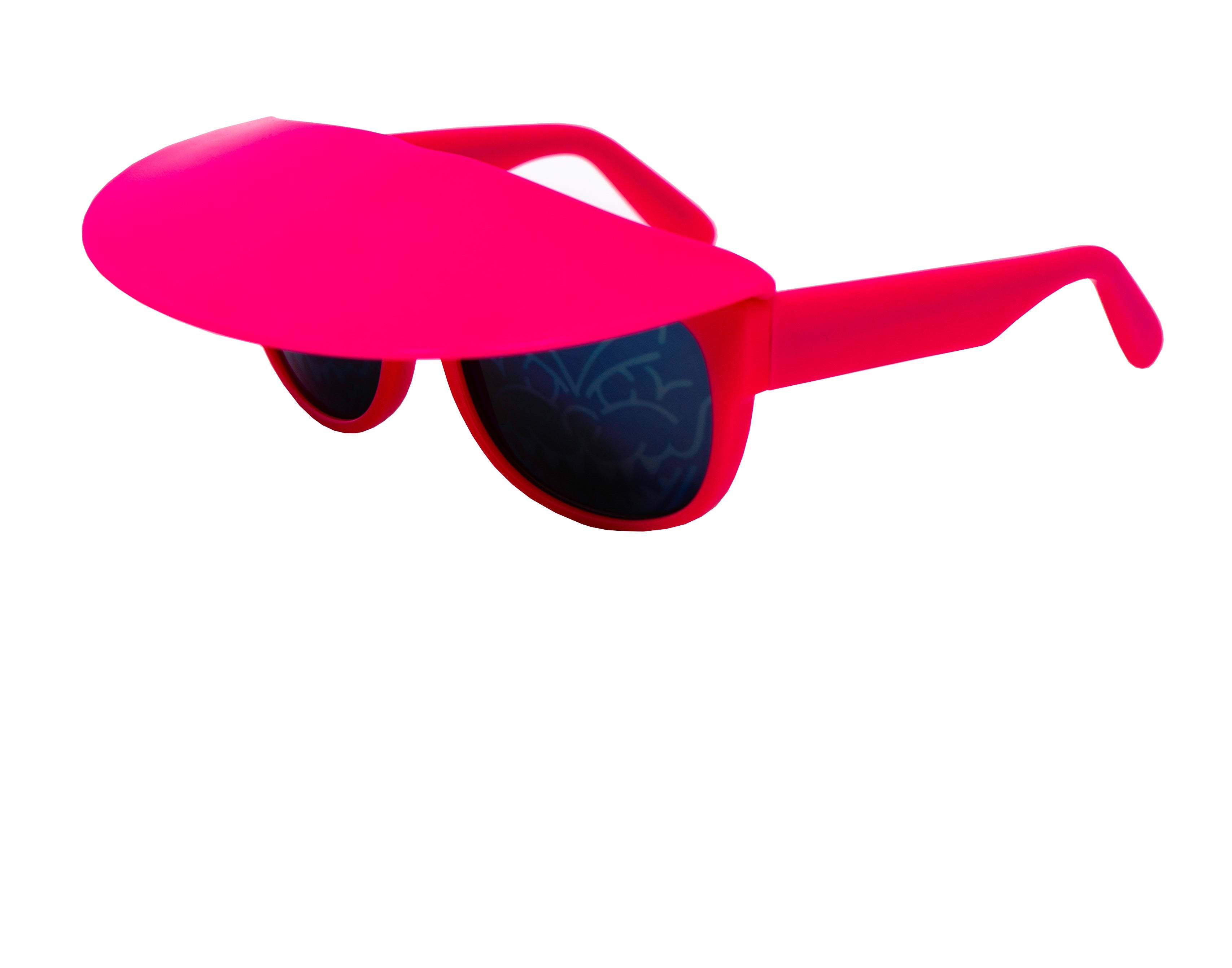 Bernhard Willhelm Sunglasses Unisex Pink Visor Blue Mirror Lenses Cat 3-GR8 Sunglasses