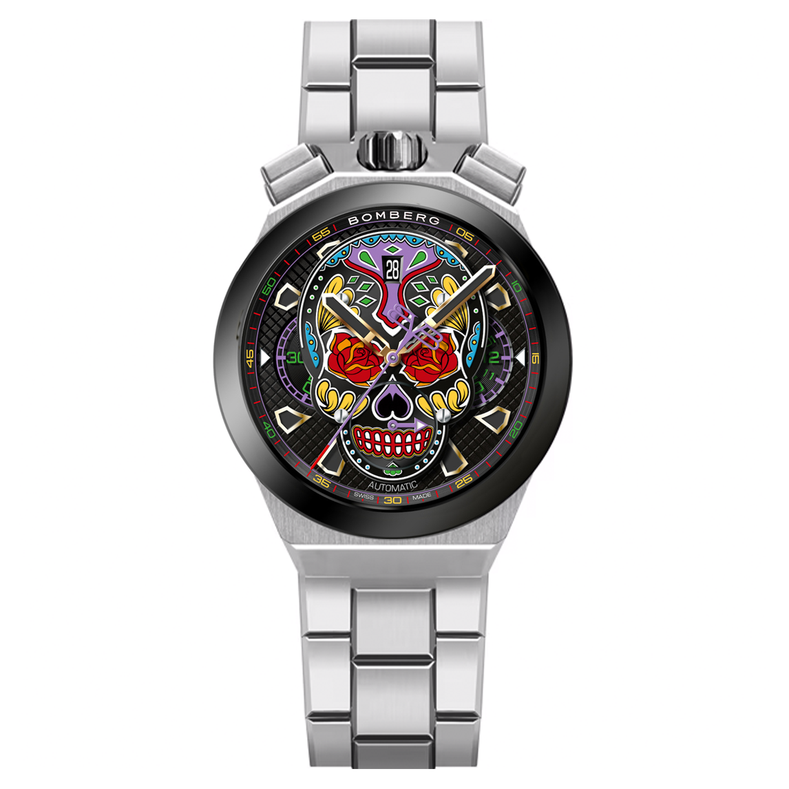 Bomberg Automatic Watch BOLT-68 Neo Calaveras Bracelet BF44CHASP.04-1.12-GR8 Sunglasses