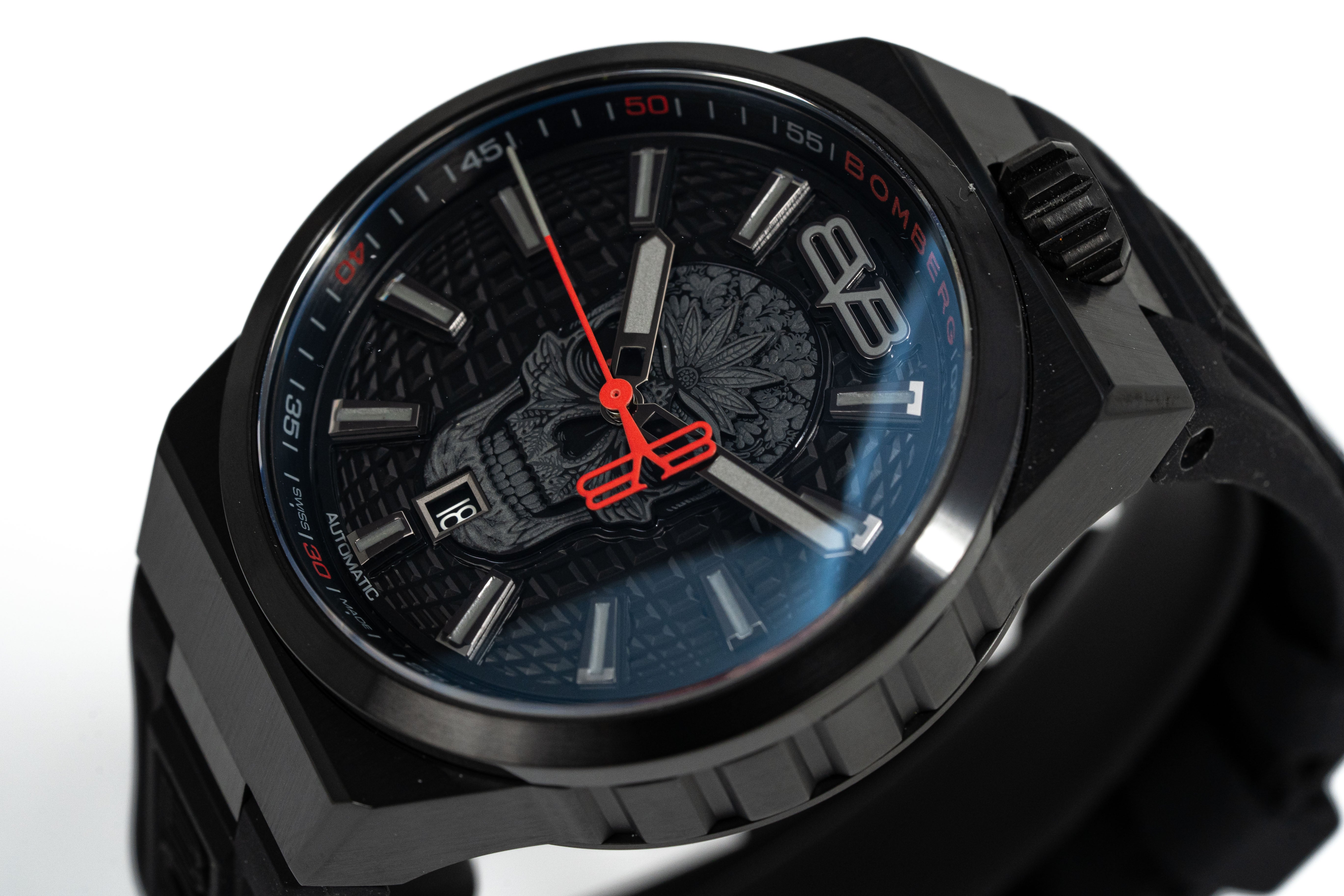 Bomberg Men's Watch BOLT-68 Auto Metropolis Mexico City Black PVD BF43APBA.10-1.12-GR8 Sunglasses