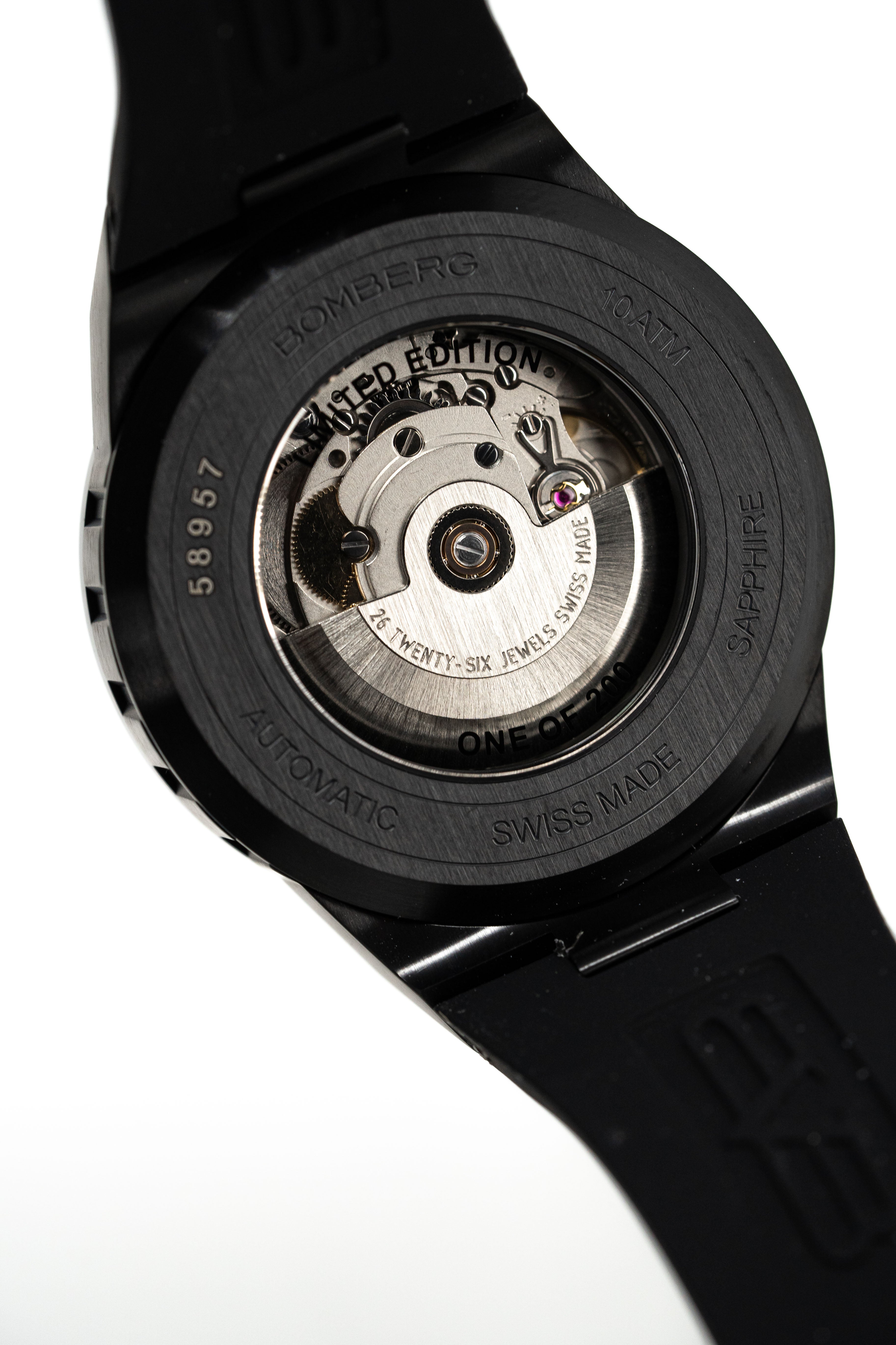 Bomberg Men's Watch BOLT-68 Auto Metropolis Mexico City Black PVD BF43APBA.10-1.12-GR8 Sunglasses