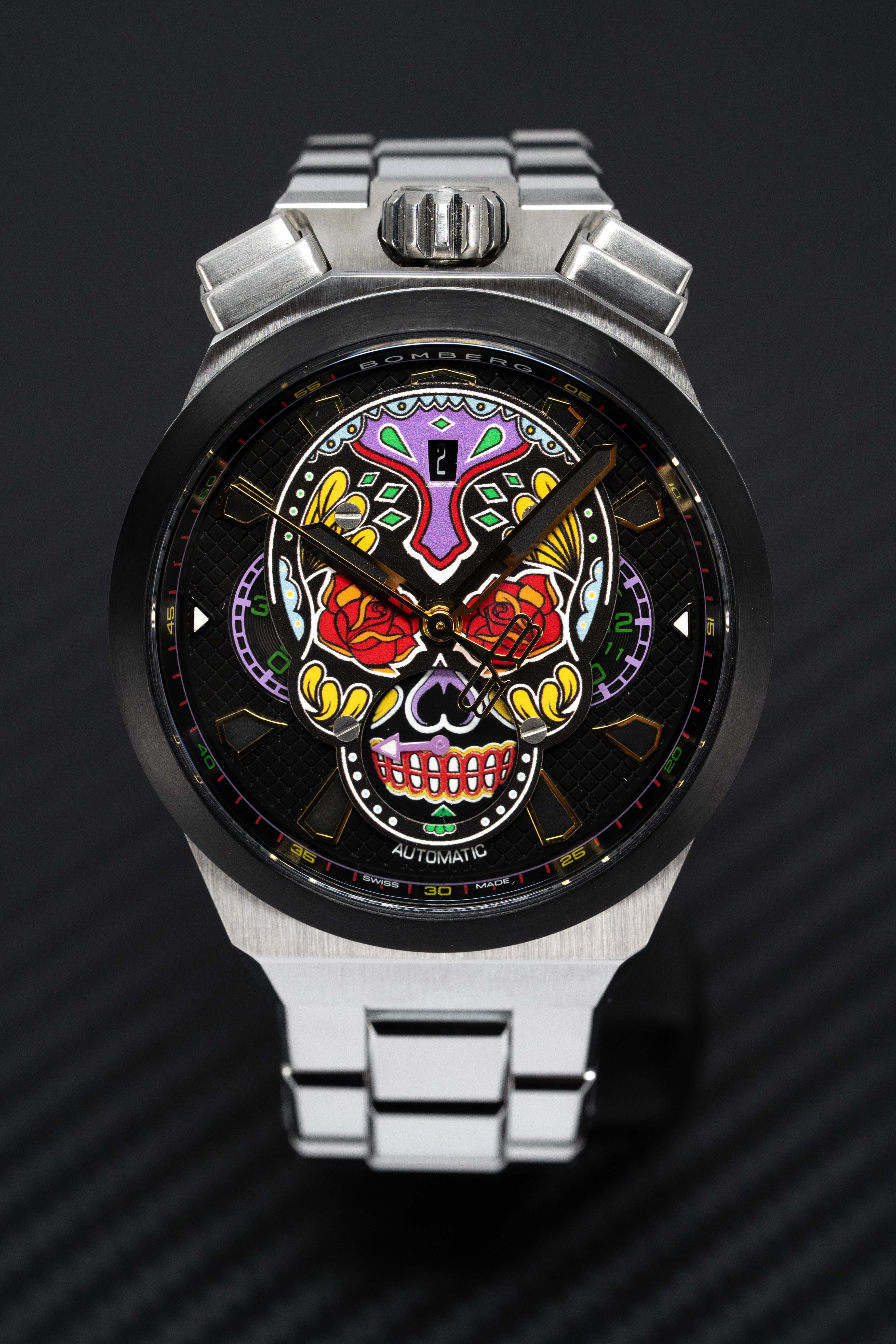 Bomberg Automatic Watch BOLT-68 Neo Calaveras Bracelet BF44CHASP.04-1.12-GR8 Sunglasses