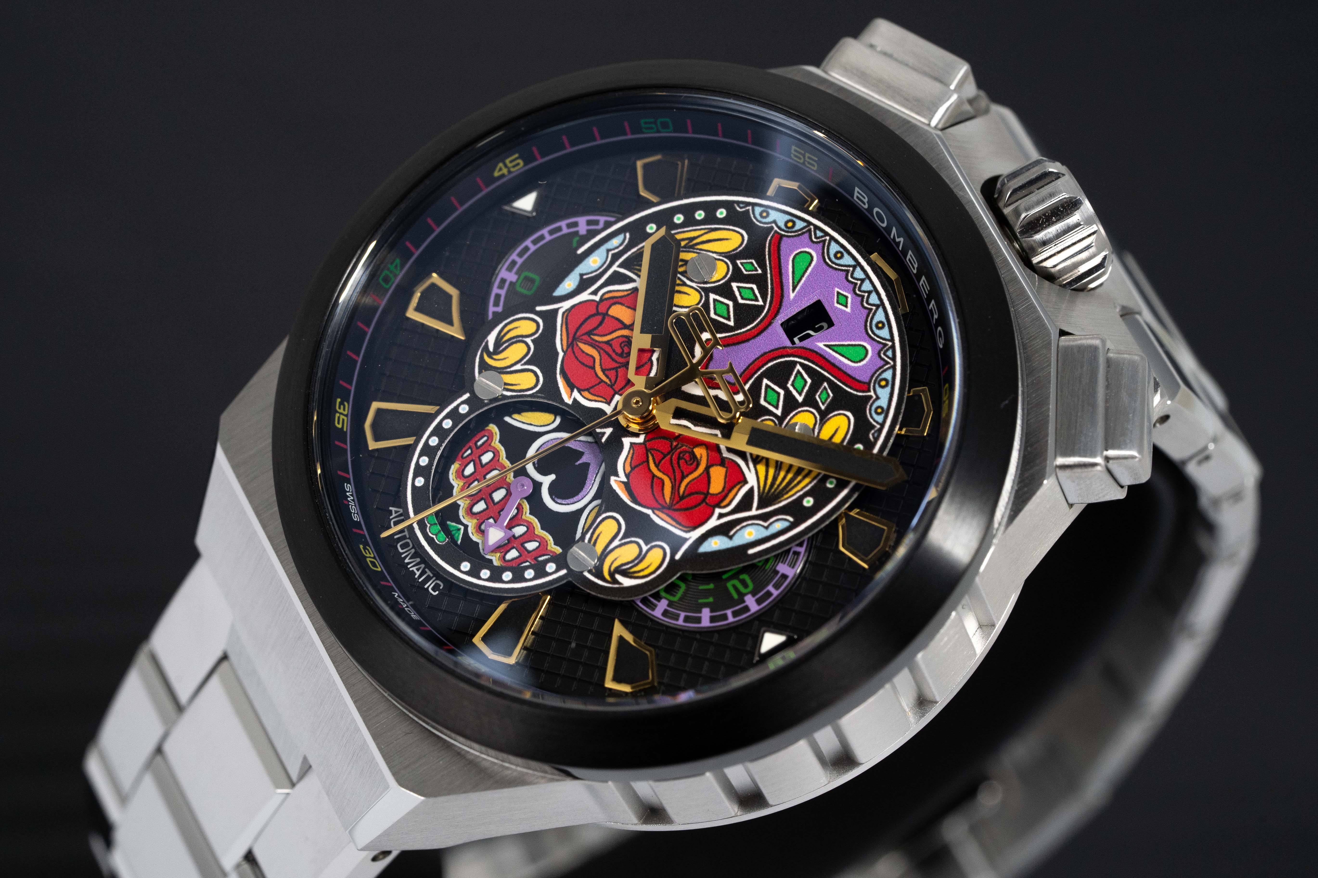 Bomberg Automatic Watch BOLT-68 Neo Calaveras Bracelet BF44CHASP.04-1.12-GR8 Sunglasses