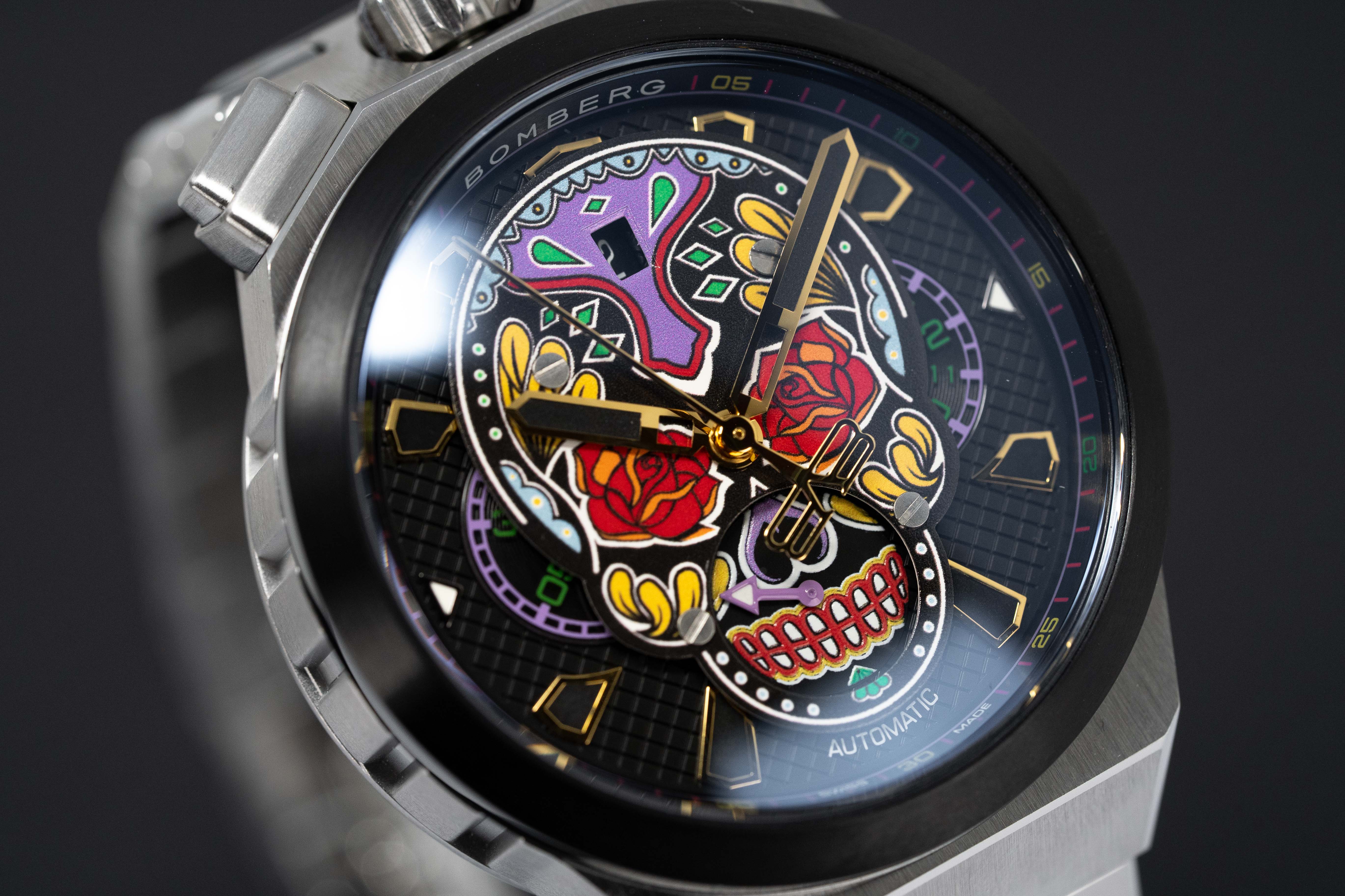 Bomberg Automatic Watch BOLT-68 Neo Calaveras Bracelet BF44CHASP.04-1.12-GR8 Sunglasses