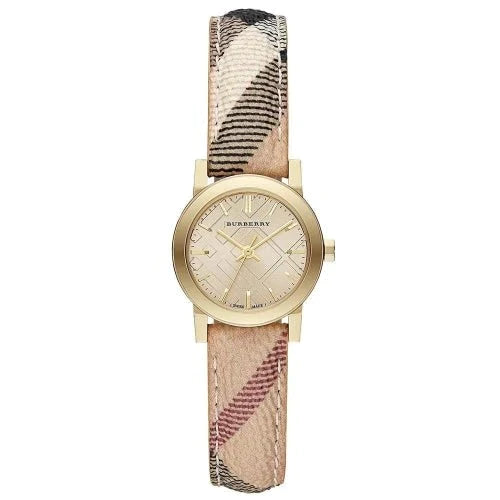 Burberry Ladies Watch The City Haymarket Check Yellow Gold BU9219-GR8 Sunglasses