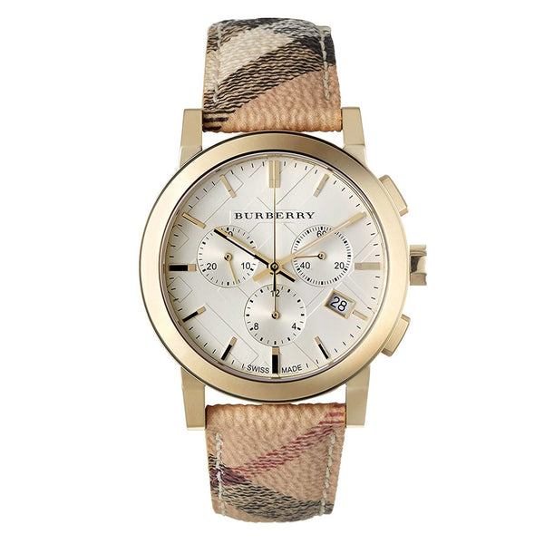 Burberry Watch Haymarket Chronograph Gold 38mm BU9752-GR8 Sunglasses