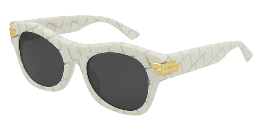Bottega Veneta Unisex Sunglasses Classic Cubed Ivory White BV1103S-004 54-GR8 Sunglasses