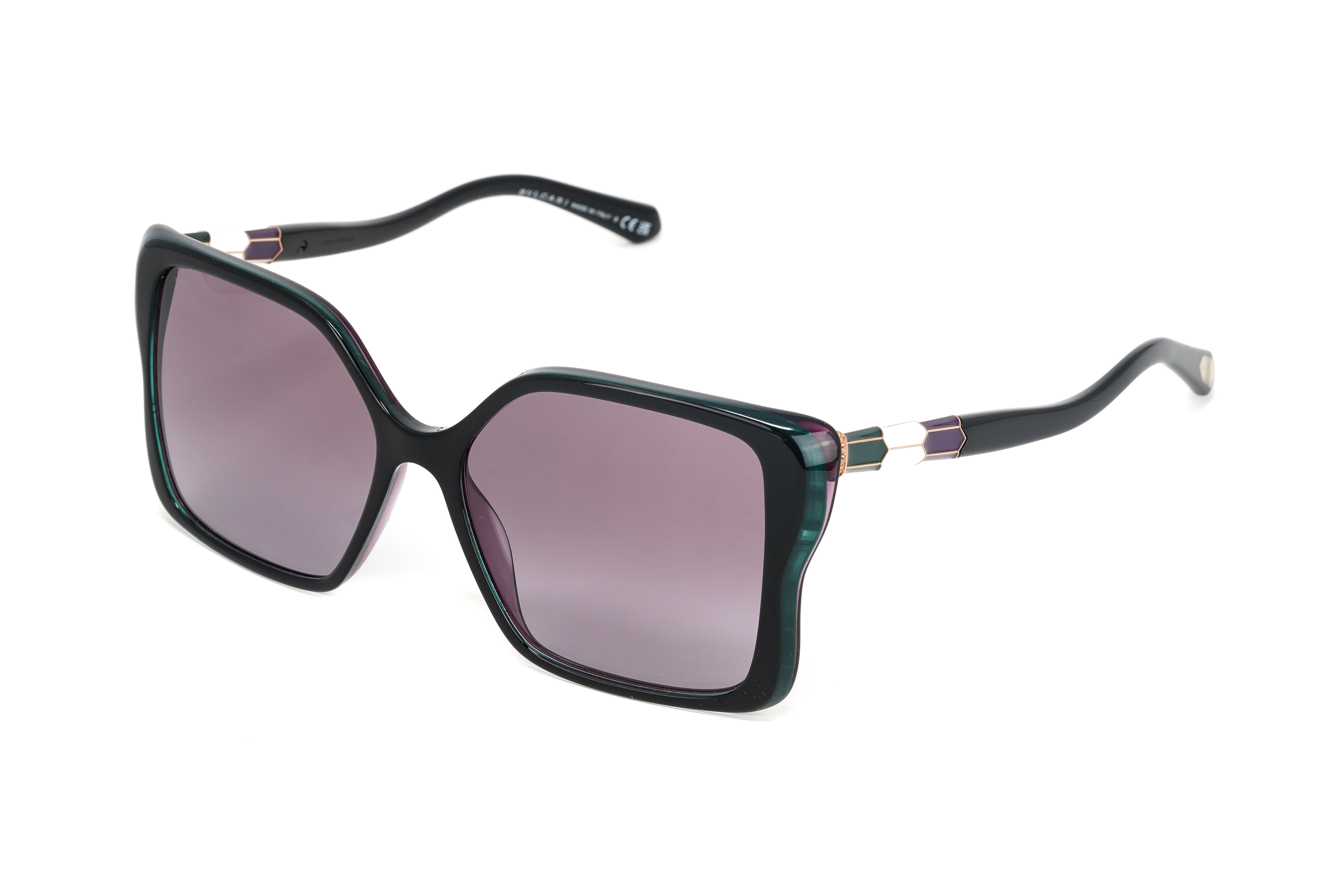 Bvlgari Women's Sunglasses Oversized Butterfly Green/Purple/Black 8229B SOLE 54858H 57-GR8 Sunglasses