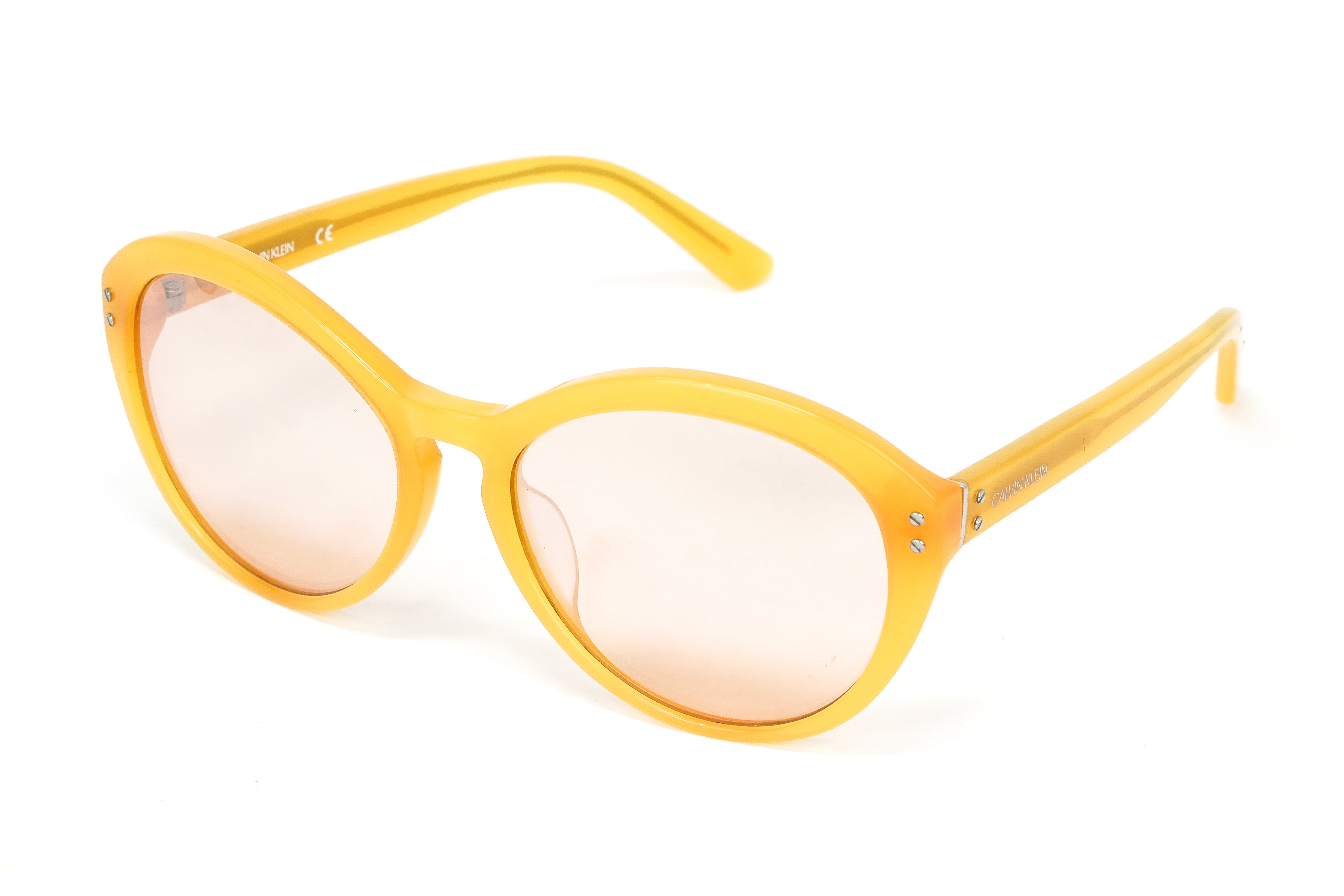 Calvin Klein Women's Sunglasses Oversized Cat Eye Yellow CK18506S 870