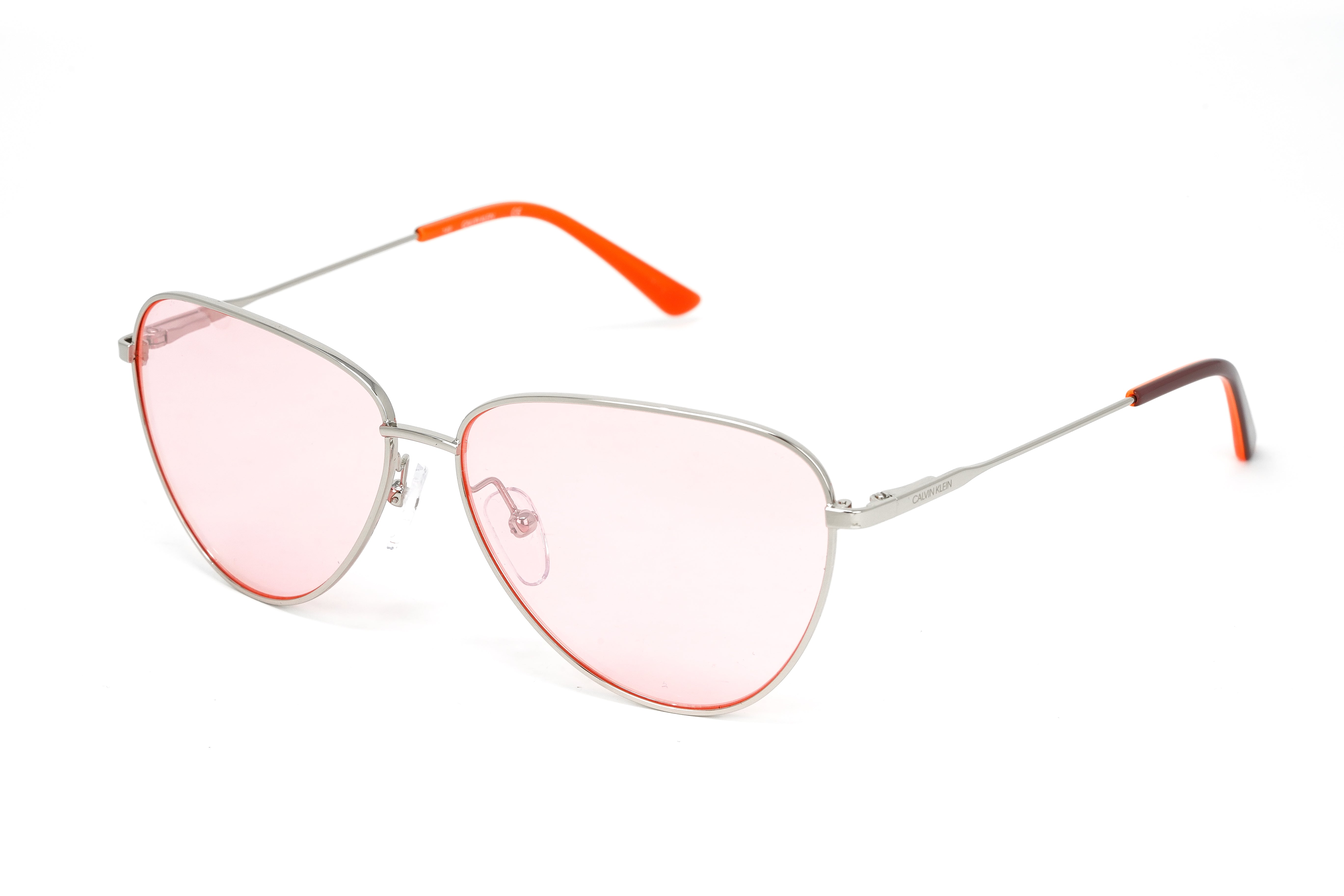 Calvin Klein Women's Sunglasses Cat Eye Pink/Silver CK19103S 046-GR8 Sunglasses