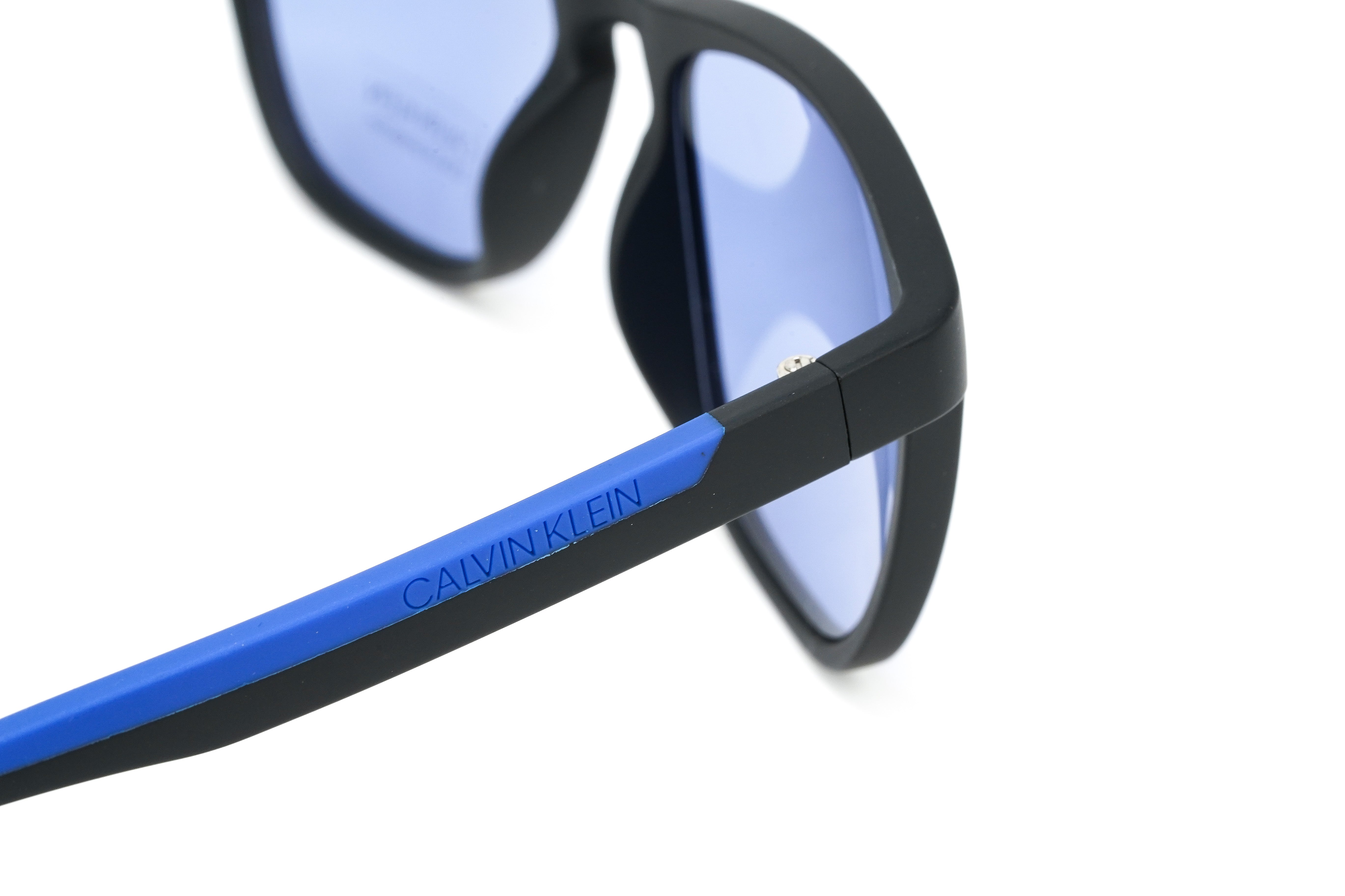 Calvin Klein Men's Sunglasses Classic Square Matte Black/Cobalt CK20545S 001-GR8 Sunglasses