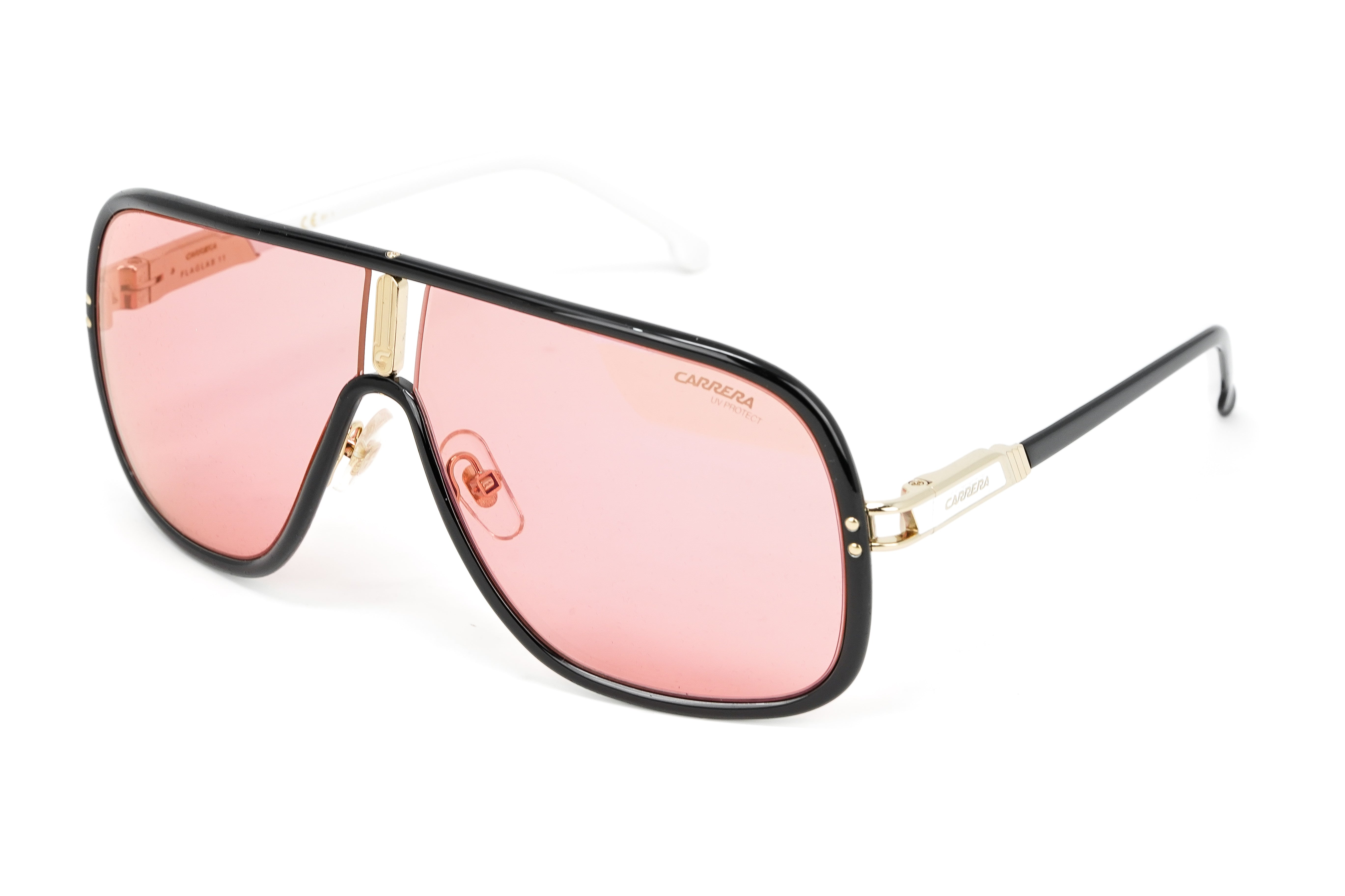 Carrera Unisex Sunglasses Pilot Shield Pink Mirror FLAGLAB 11 3H2-GR8 Sunglasses