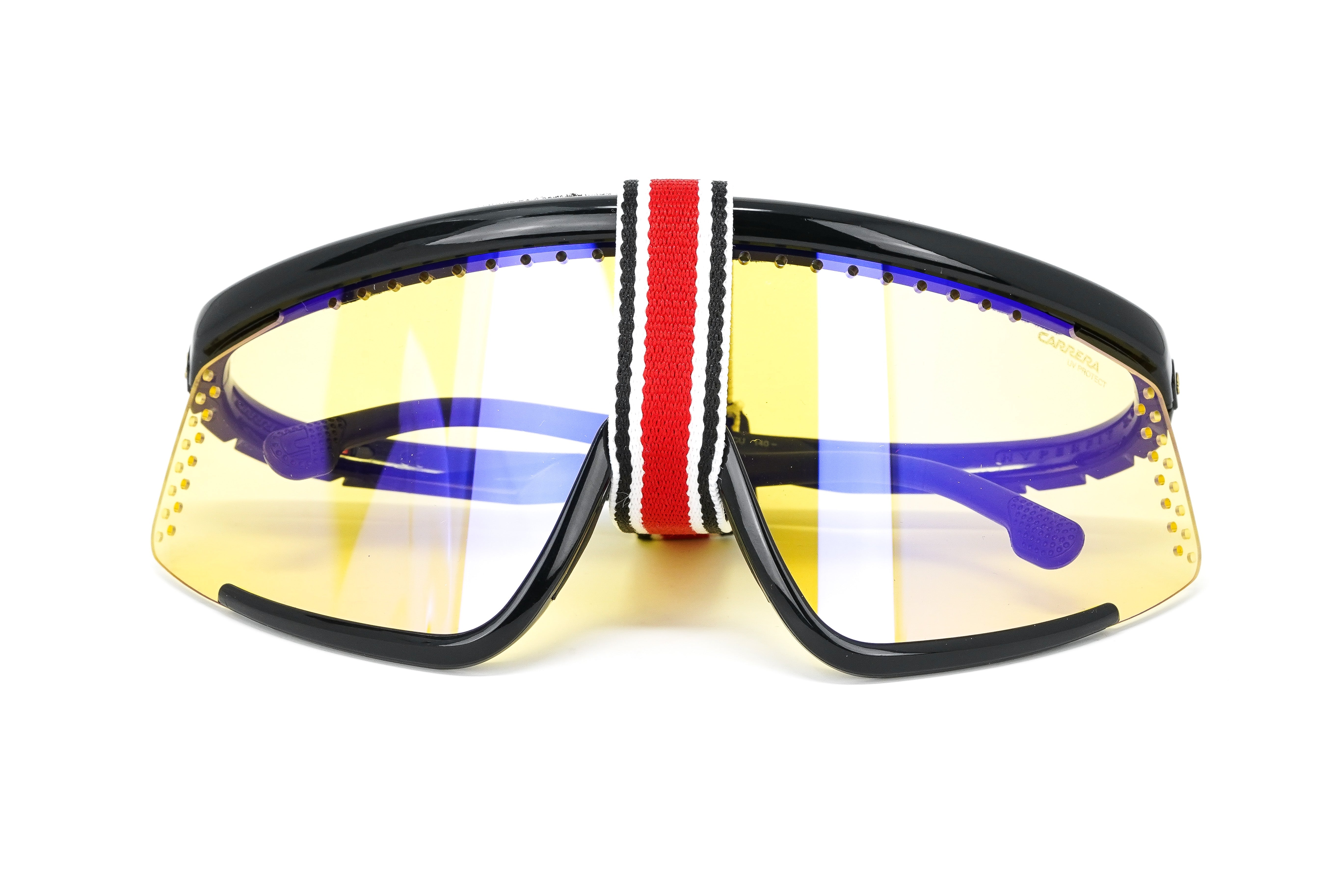 Carrera Unisex Sunglasses Shield Wap-Around Black/Yellow HYPERFIT 10/S 71C-GR8 Sunglasses