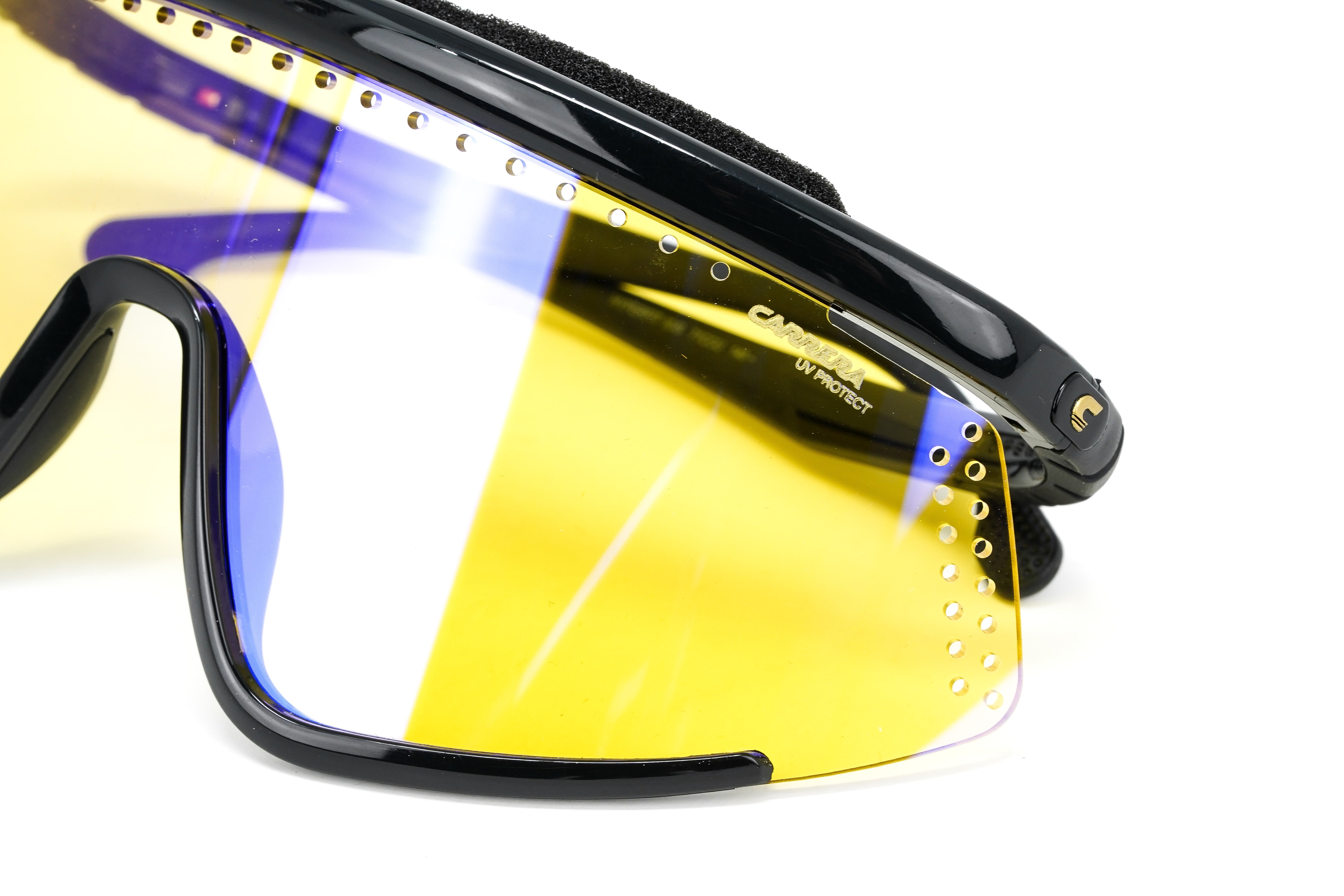 Carrera Unisex Sunglasses Shield Wap-Around Black/Yellow HYPERFIT 10/S 71C-GR8 Sunglasses