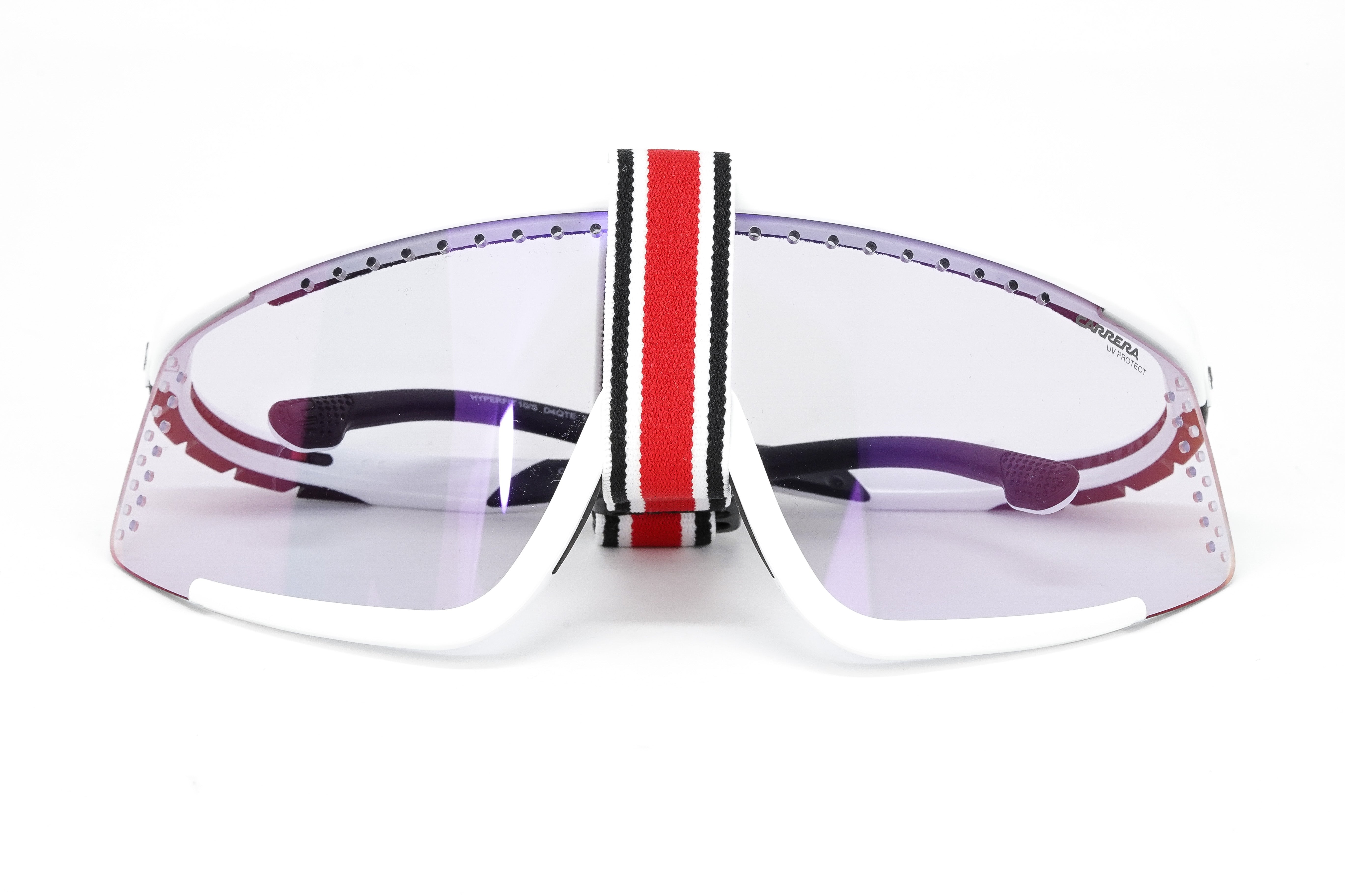 Carrera Unisex Sunglasses Shield Wap-Around White Pink HYPERFIT 10/S D4Q-GR8 Sunglasses