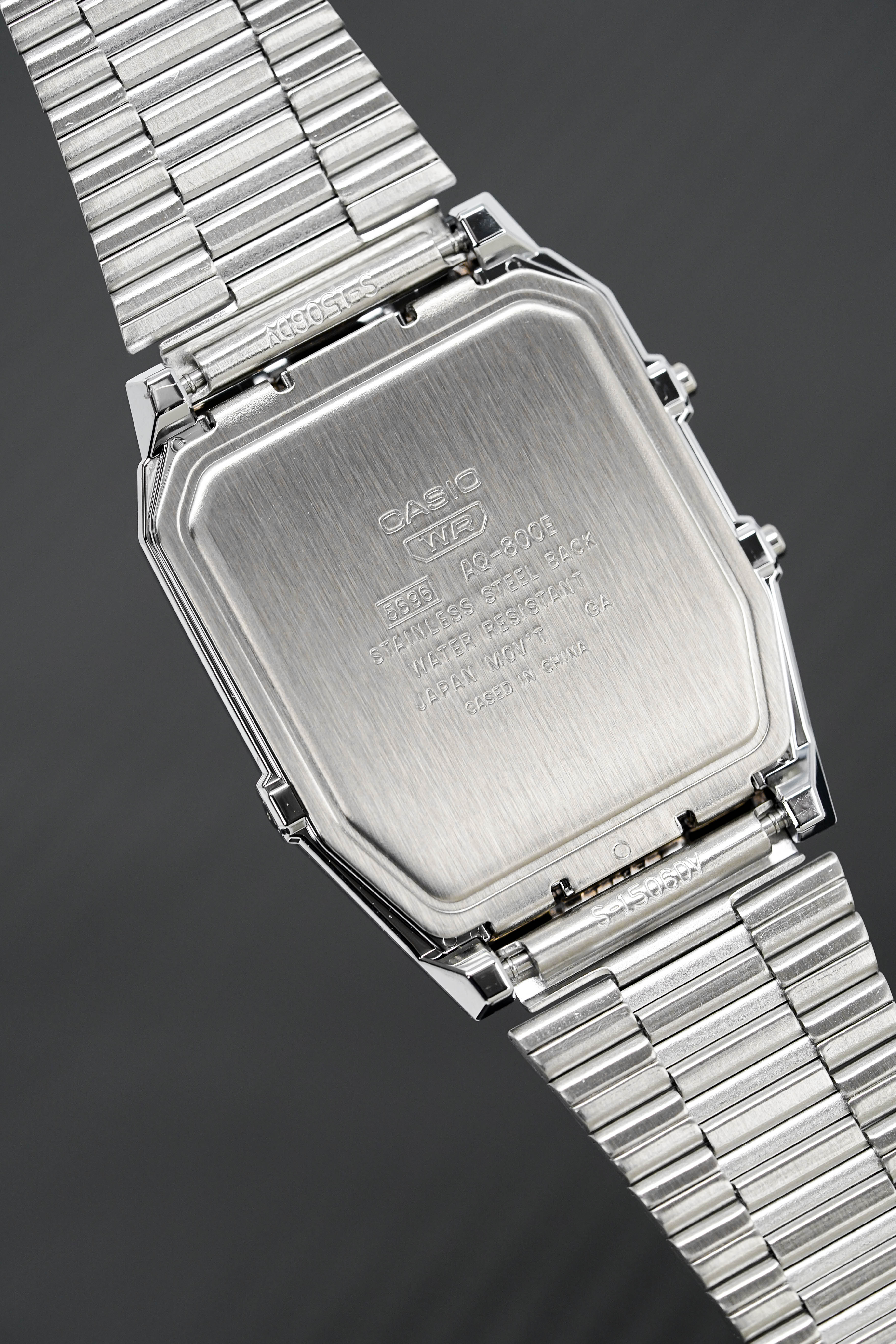 Casio Watch Vintage Dual Time Black Steel Flat Link AQ-800E-1ADF-GR8 Sunglasses