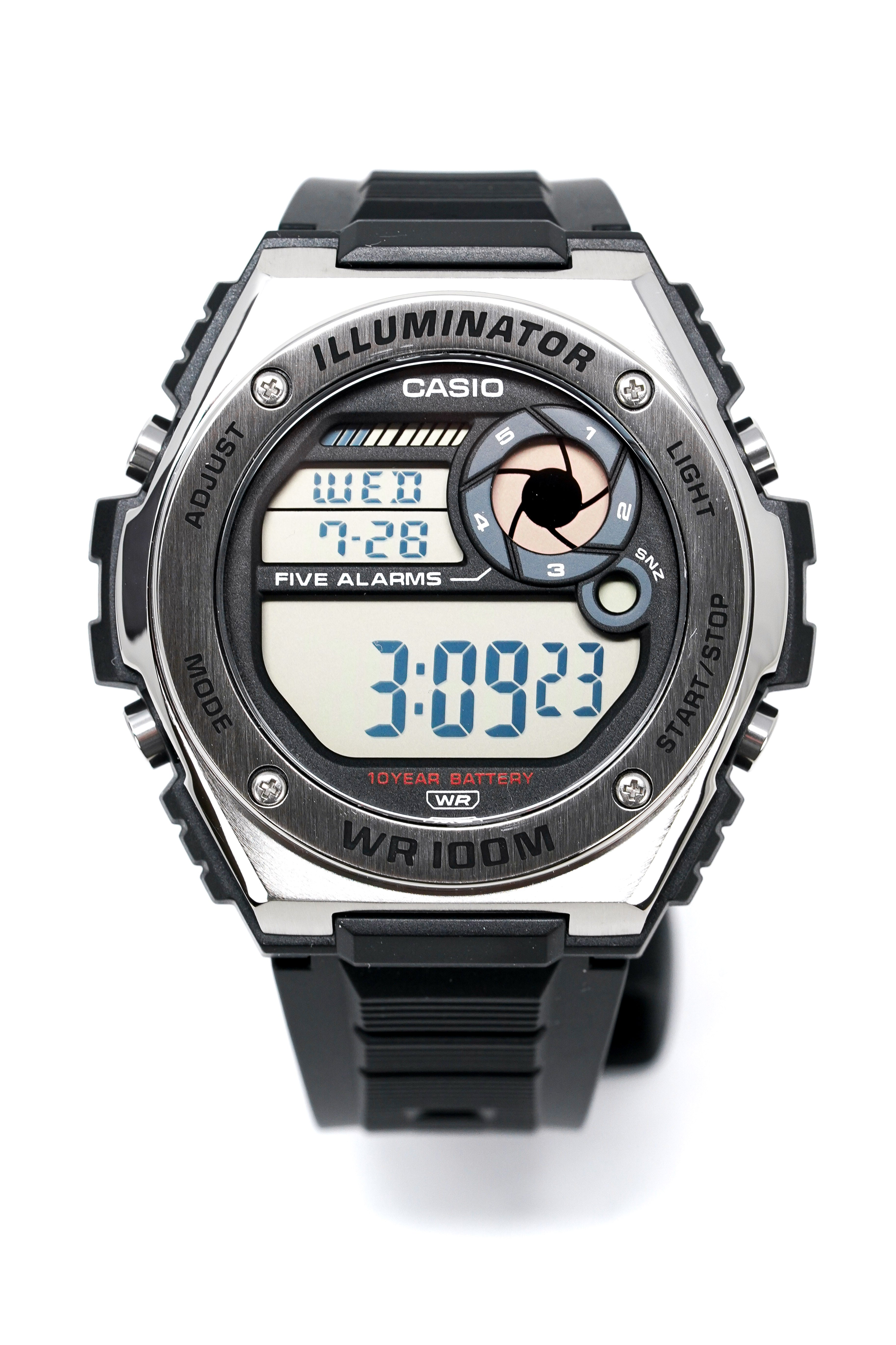 Casio Men's Watch Digital Illuminator WR100M Black MWD-100H-1AVDF-GR8 Sunglasses