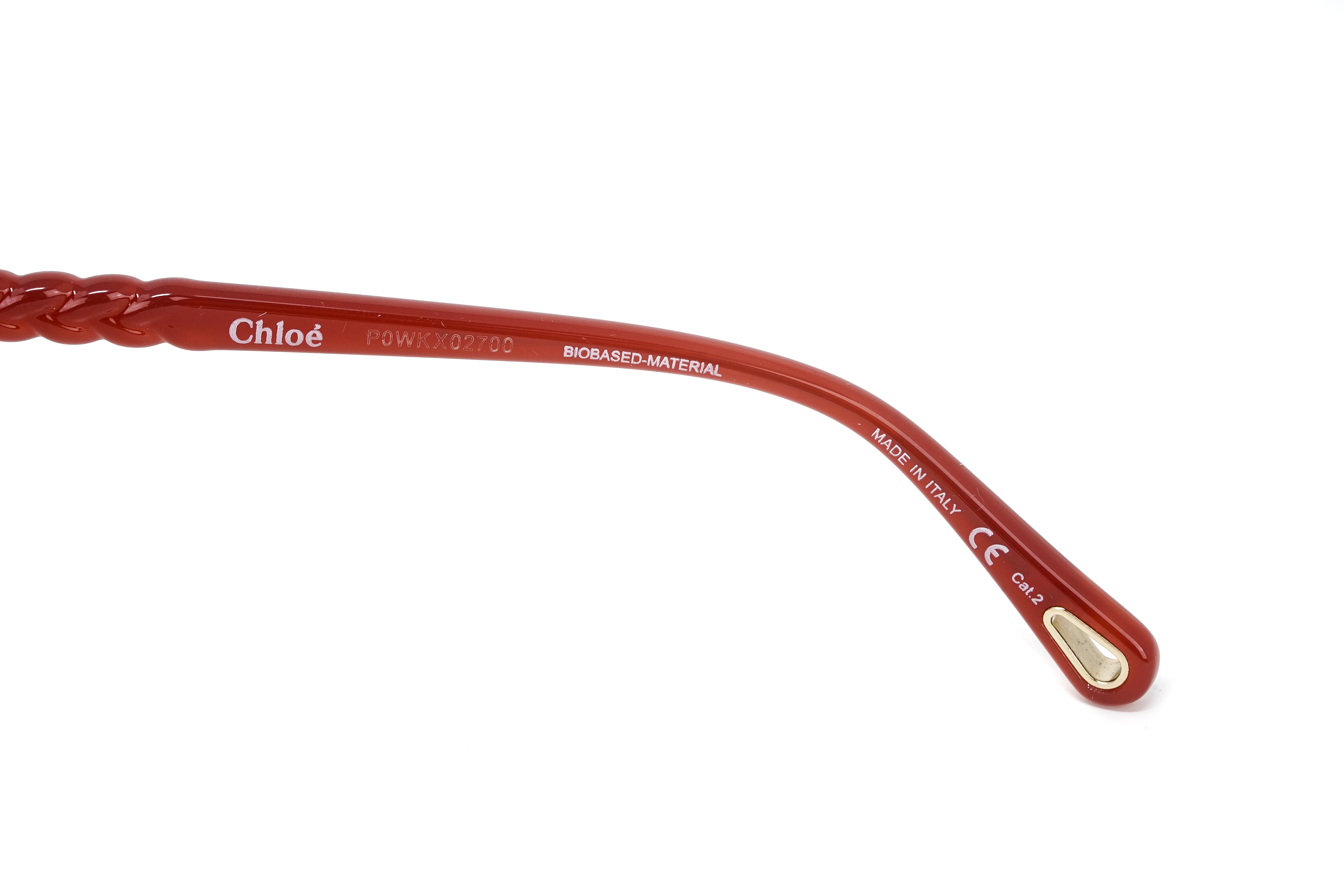 Chloé Women's Sunglasses Oversized Round Orange/Grey CH0002S-004 58-GR8 Sunglasses