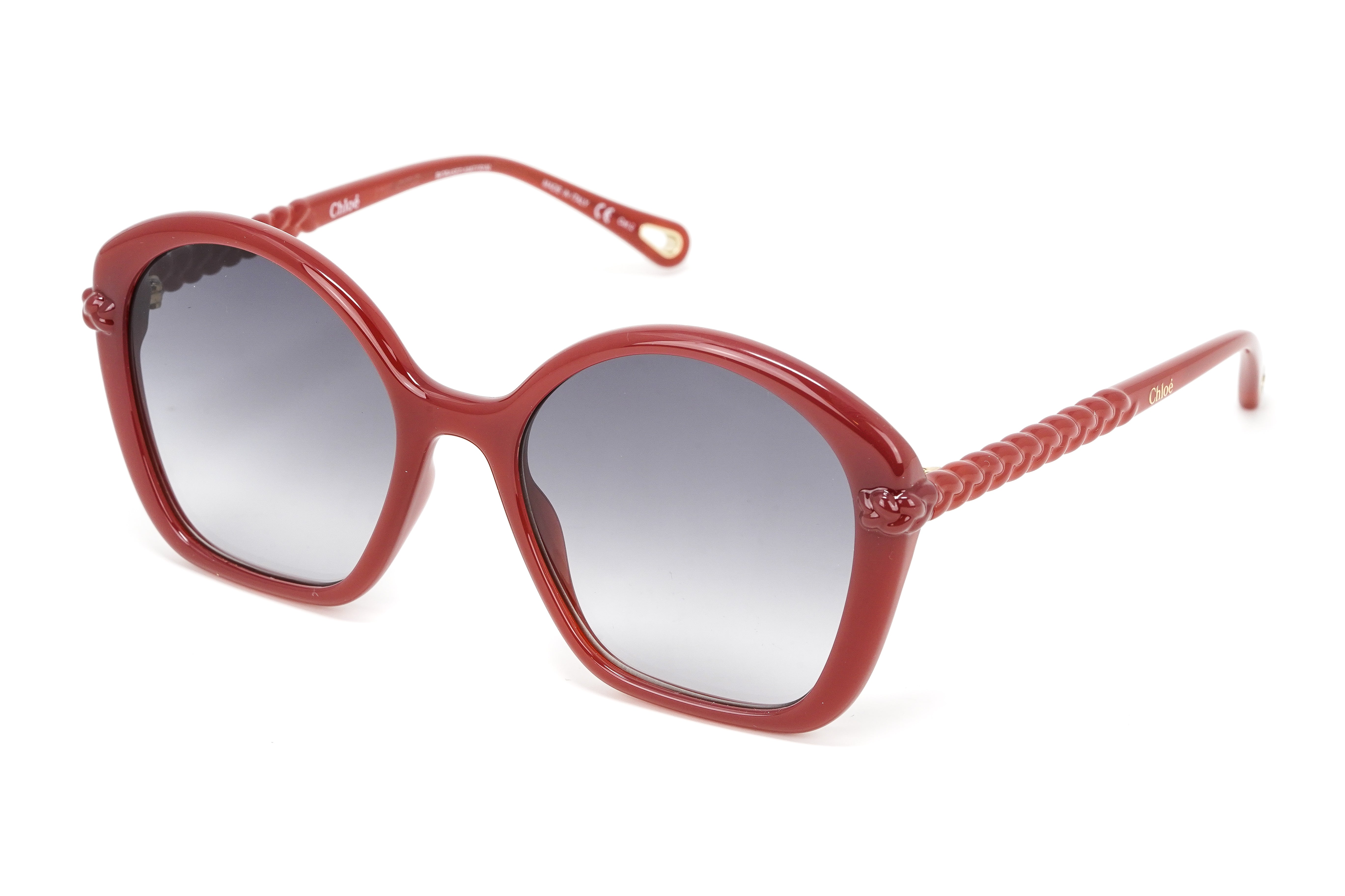 Chloé Women's Sunglasses Billie Oversized Round Burgundy CH0003S-003 55-GR8 Sunglasses