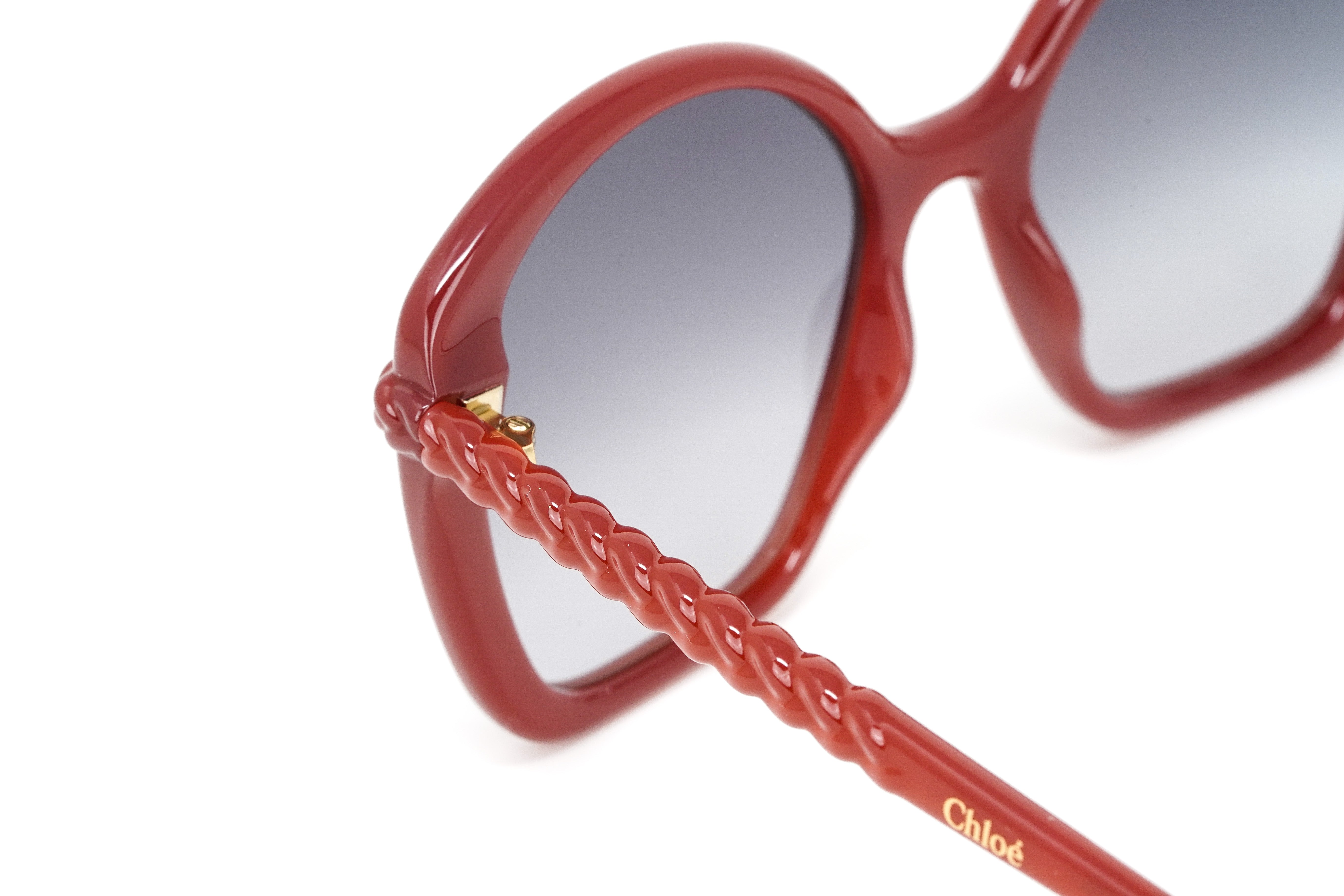 Chloé Women's Sunglasses Billie Oversized Round Burgundy CH0003S-003 55-GR8 Sunglasses