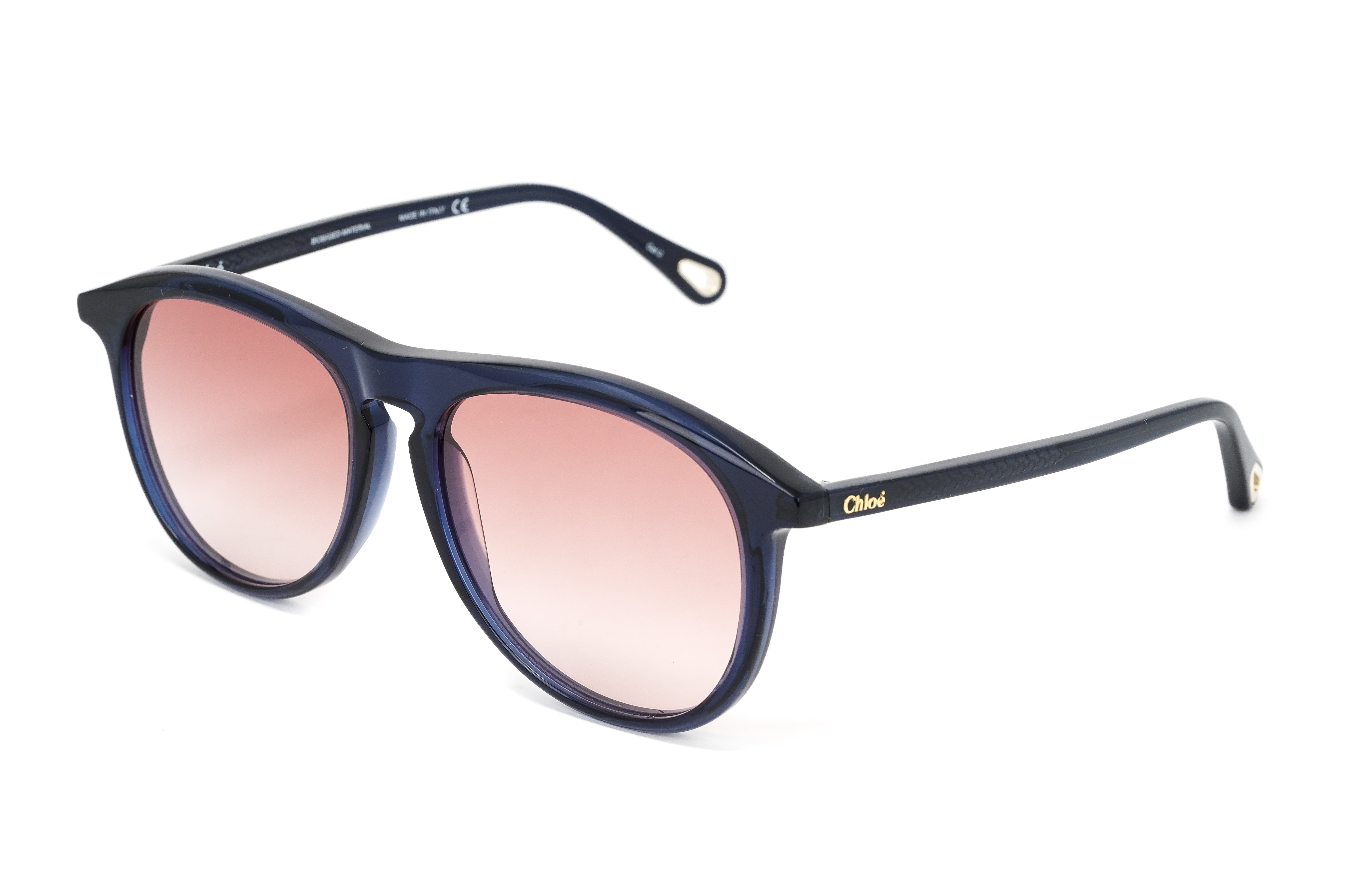 Chloé Women's Sunglasses Esther Oversized Pilot Blue/Orange CH0009S-001 56-GR8 Sunglasses