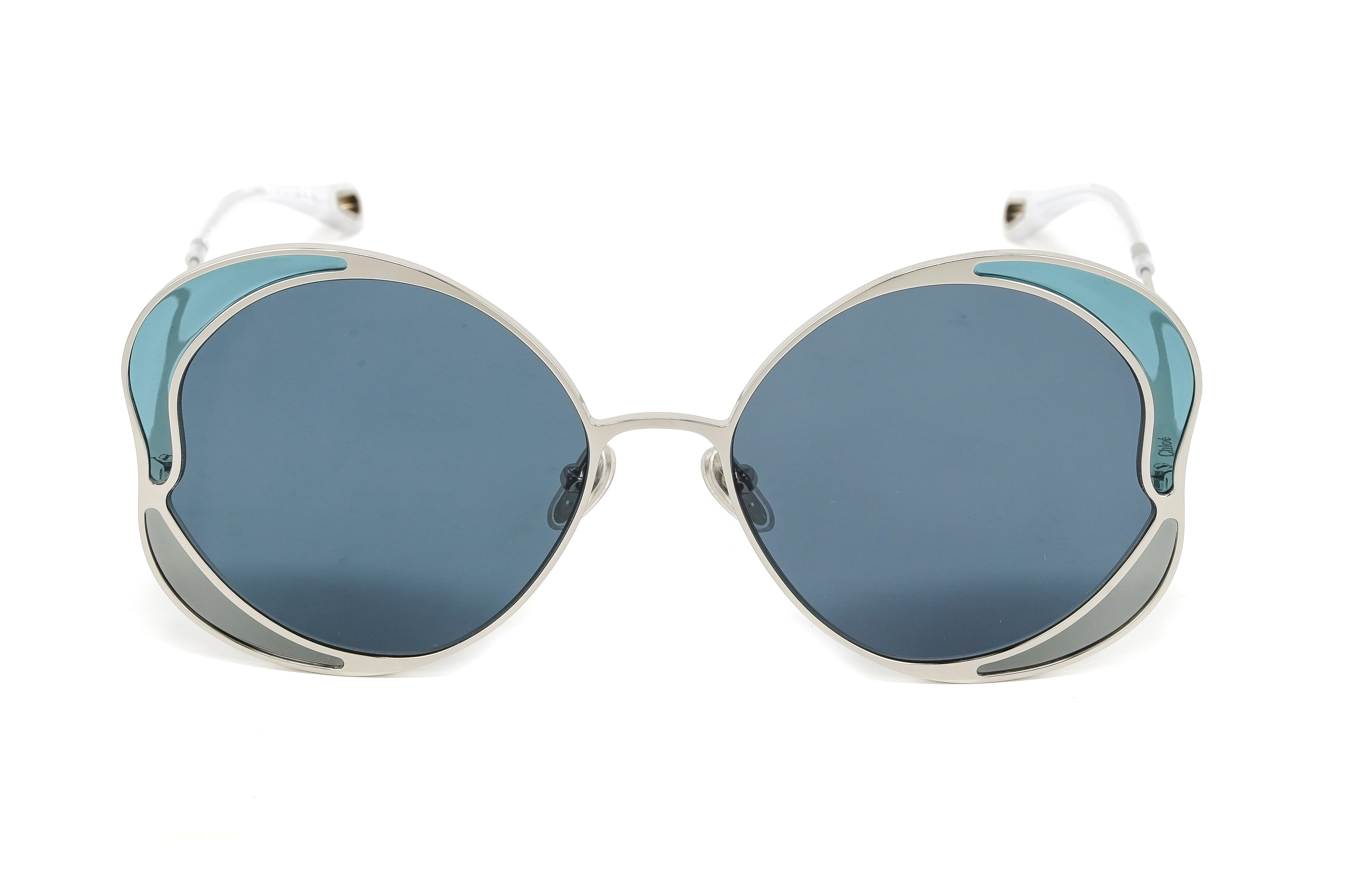 Chloé Women's Sunglasses Gemma Oversized Round Butterfly Blue CH0024S-001 60-GR8 Sunglasses