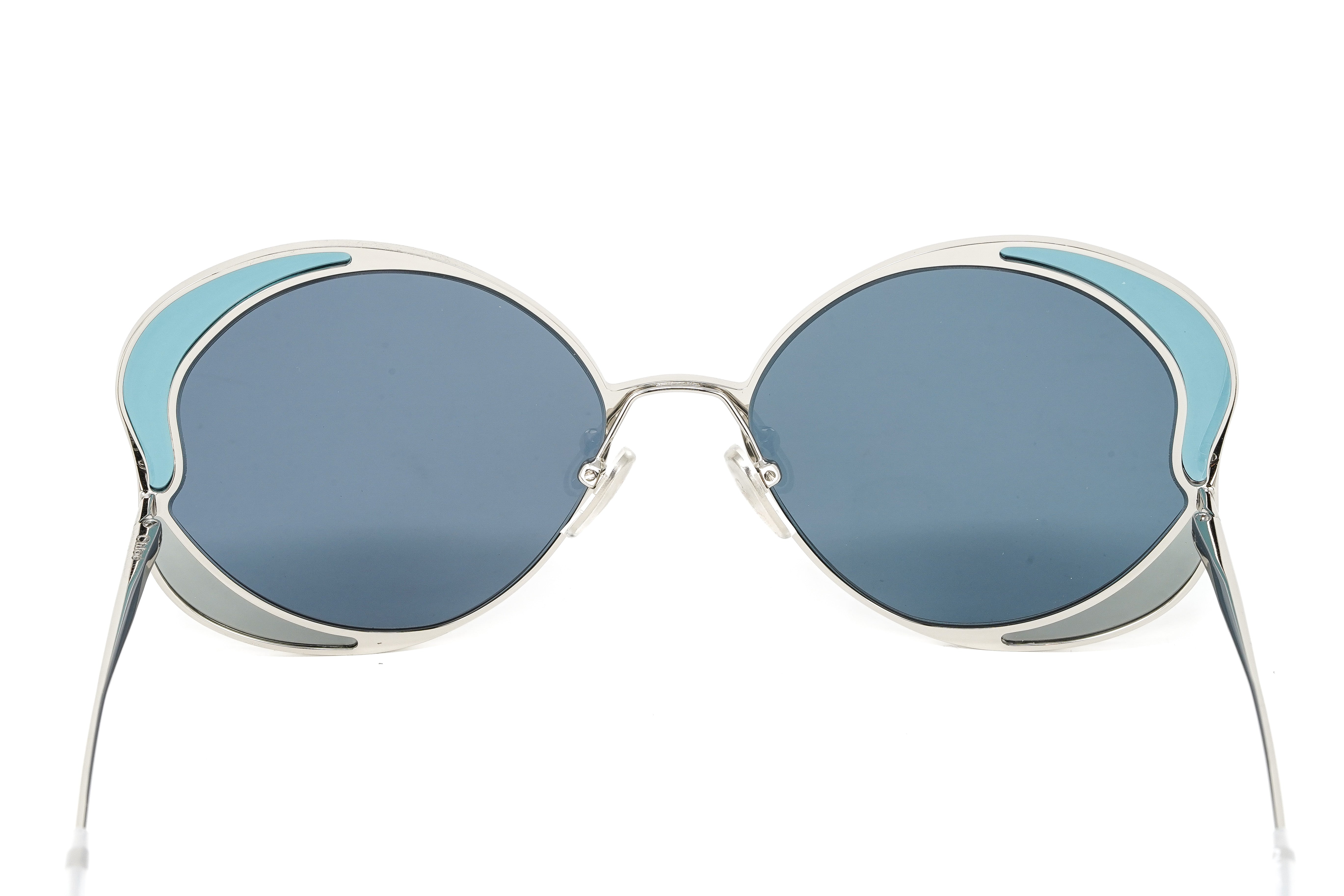 Chloé Women's Sunglasses Gemma Oversized Round Butterfly Blue CH0024S-001 60-GR8 Sunglasses