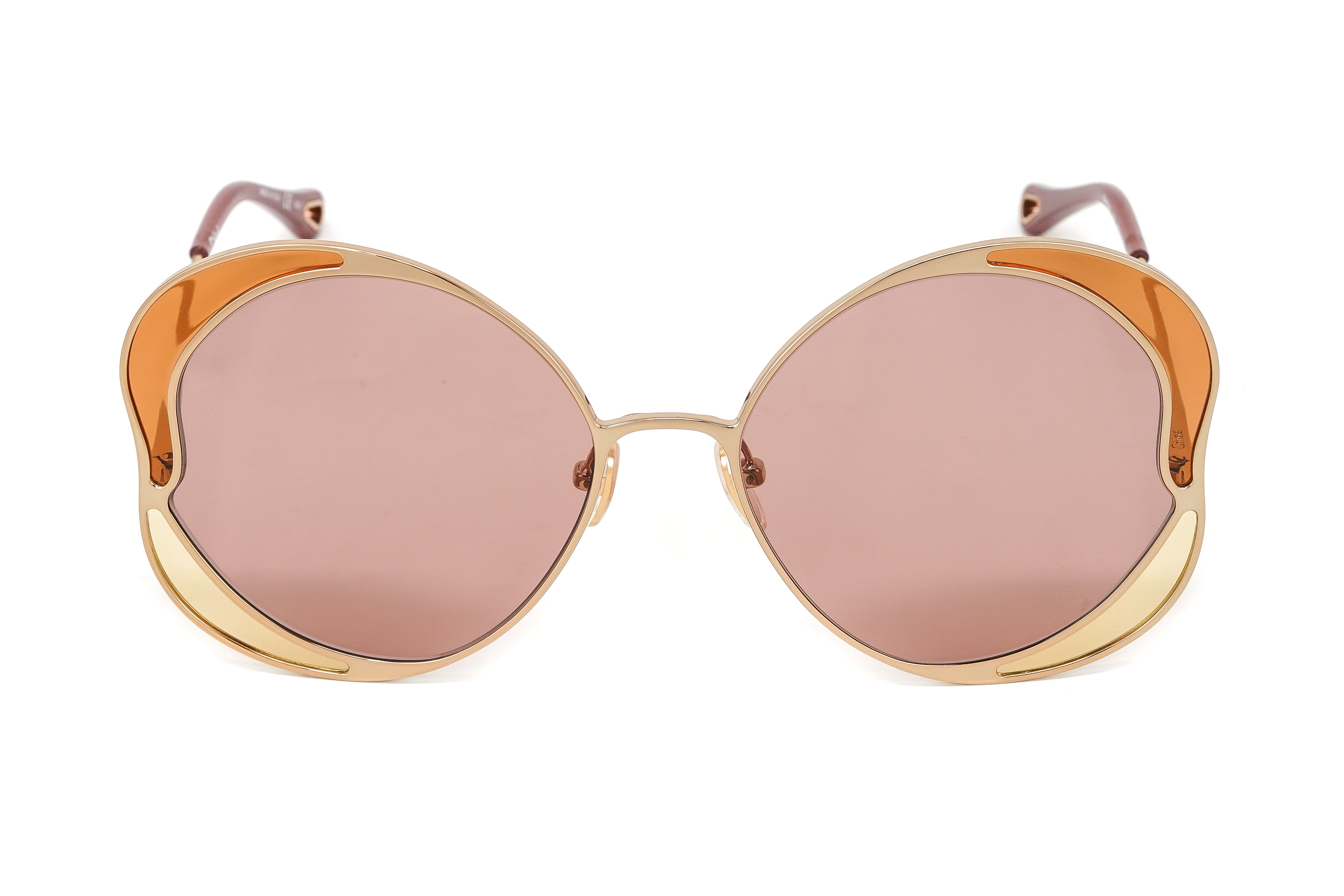 Chloé Women's Sunglasses Gemma Oversized Round Butterfly Beige CH0024S-004 60-GR8 Sunglasses
