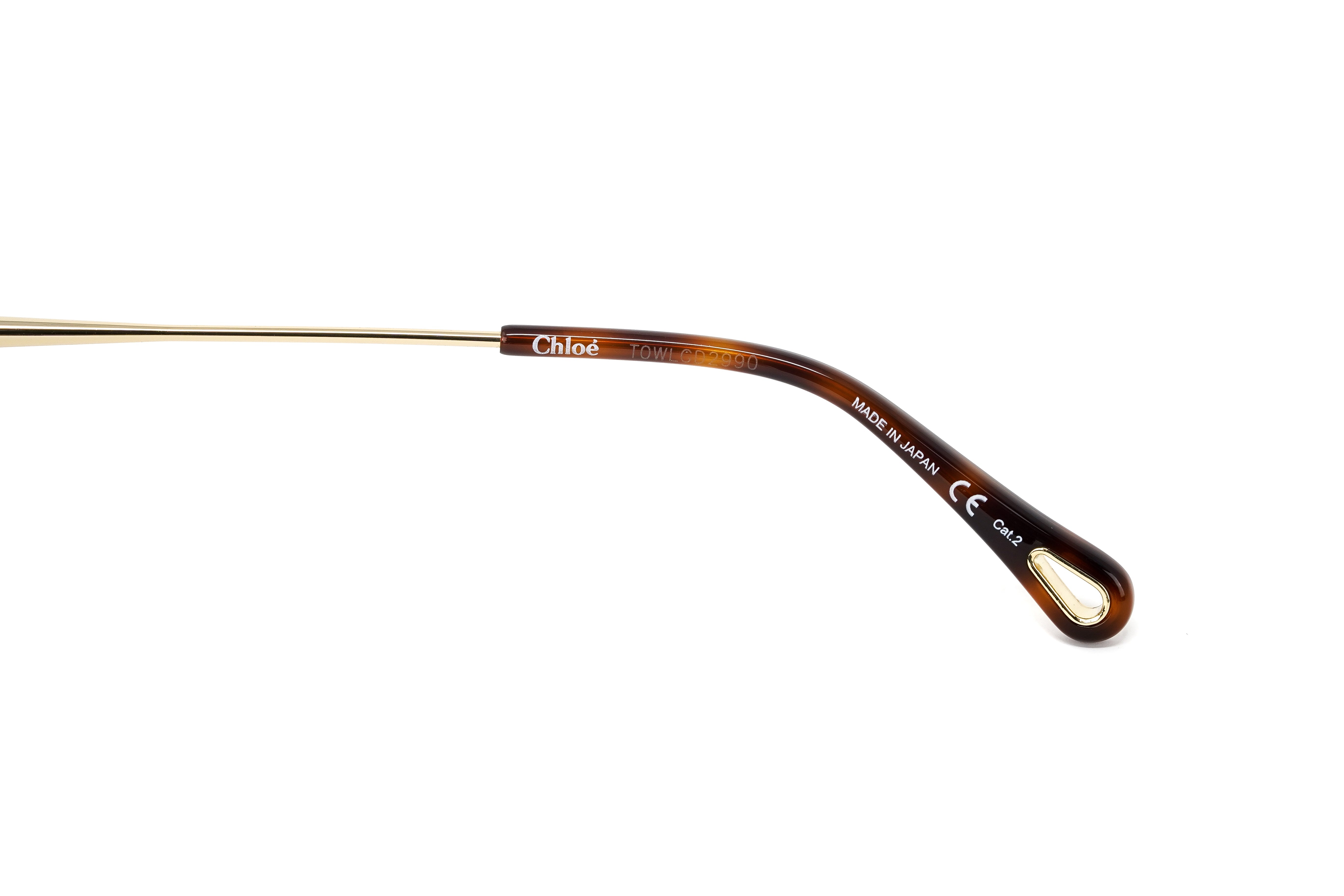 Chloé Women's Sunglasses Hanah Oversized Square Tortoise/Gold CH0035S-001 62-GR8 Sunglasses