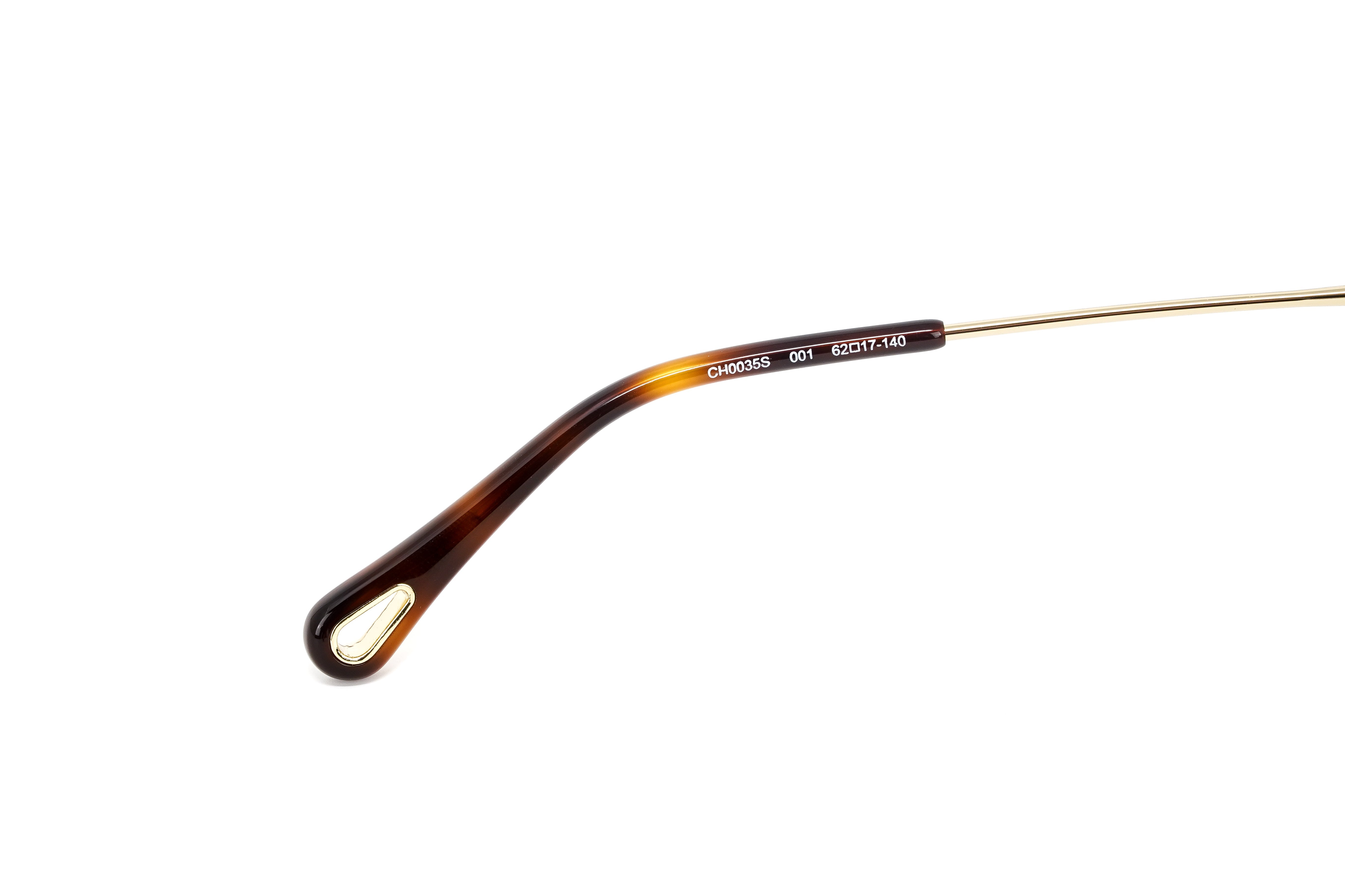 Chloé Women's Sunglasses Hanah Oversized Square Tortoise/Gold CH0035S-001 62-GR8 Sunglasses