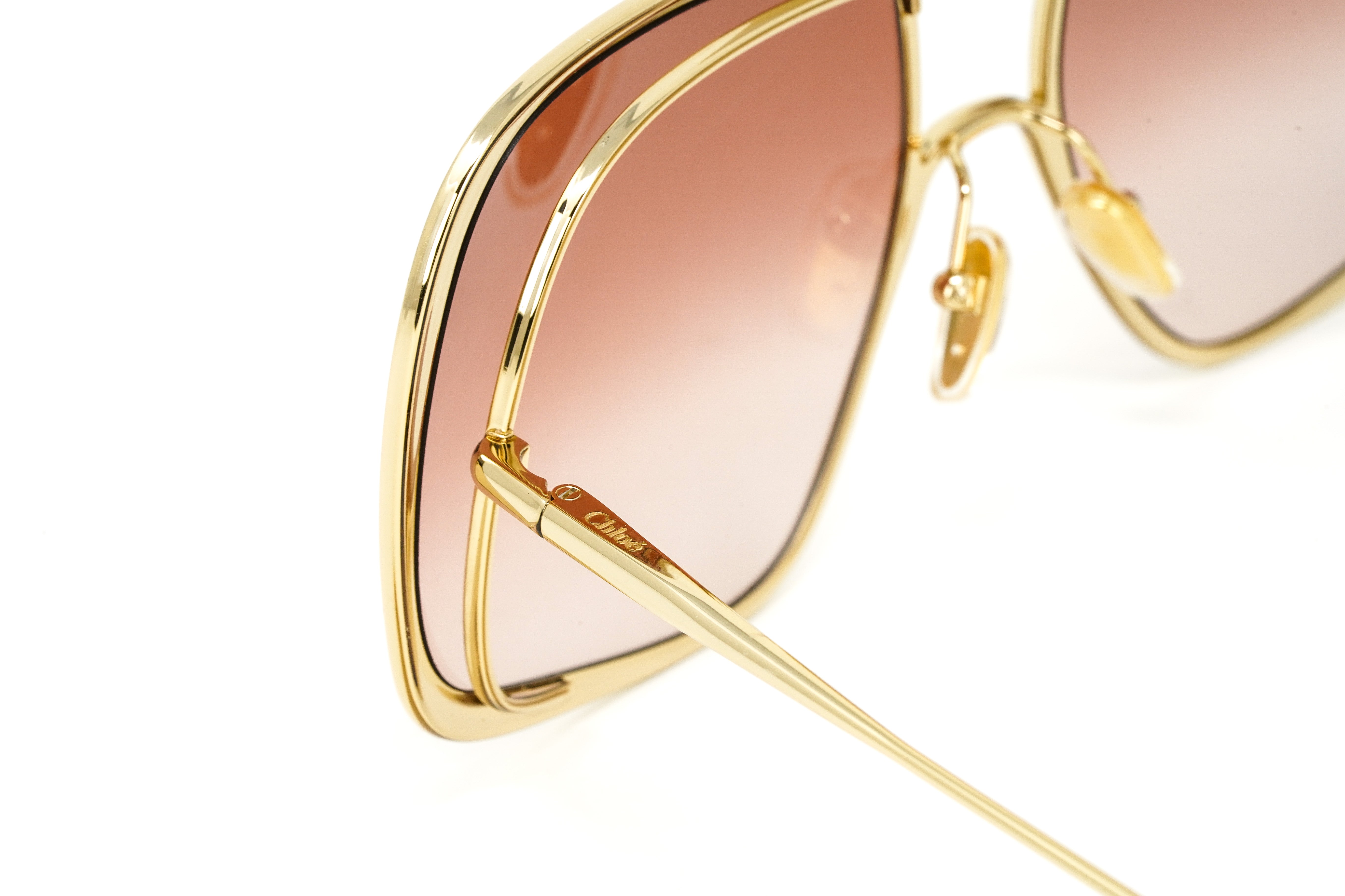 Chloé Women's Sunglasses Hanah Oversized Square Tortoise/Pink CH0035S-003 62-GR8 Sunglasses