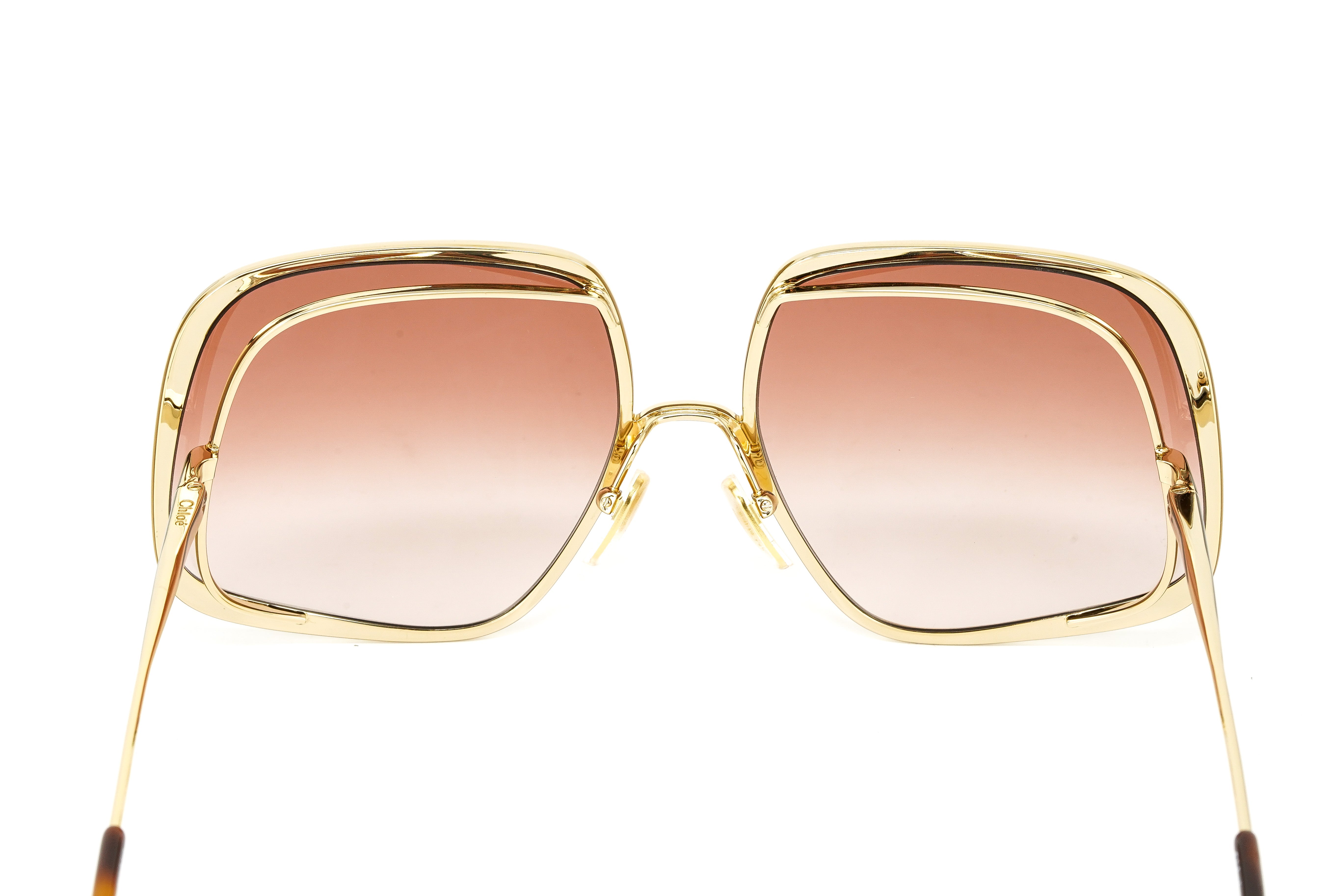 Chloé Women's Sunglasses Hanah Oversized Square Tortoise/Pink CH0035S-003 62-GR8 Sunglasses