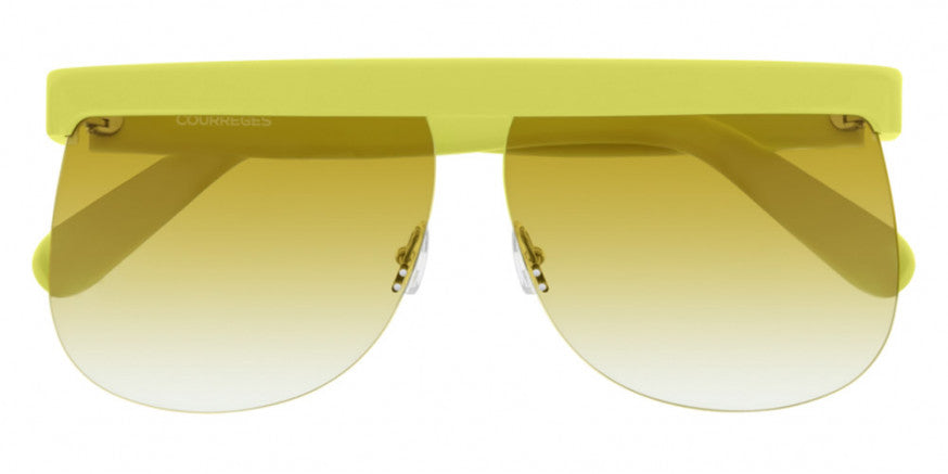 Courrèges Women's Sunglasses Oversized Flat Top Yellow CL1901-003 66-GR8 Sunglasses