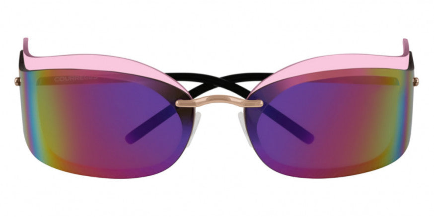 Courrèges Women's Sunglasses Cat Eye Wraparound Pink/Gold CL1903-002 53-GR8 Sunglasses