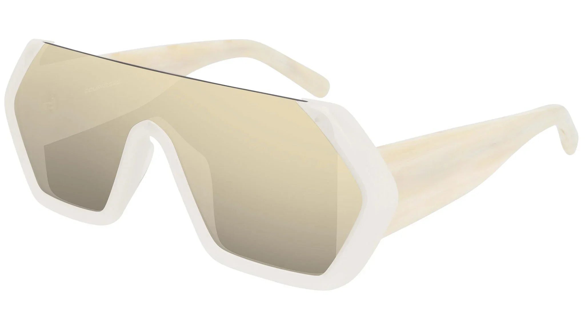 Courrèges Women's Sunglasses Oversized Shield Ivory/Beige CL1909-003 99-GR8 Sunglasses