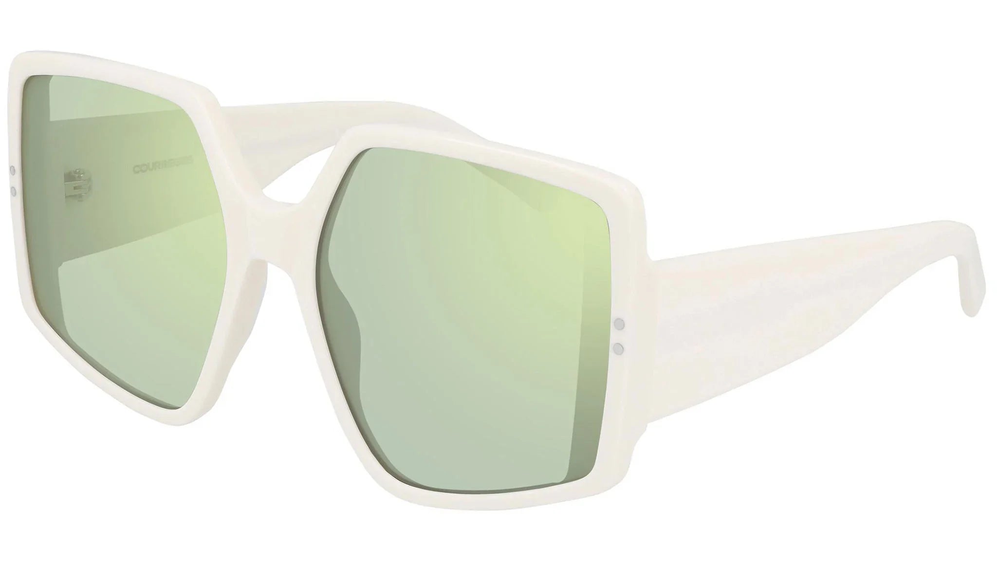 Courrèges Women's Sunglasses Oversized Butterfly Ivory CL2002-002 60-GR8 Sunglasses