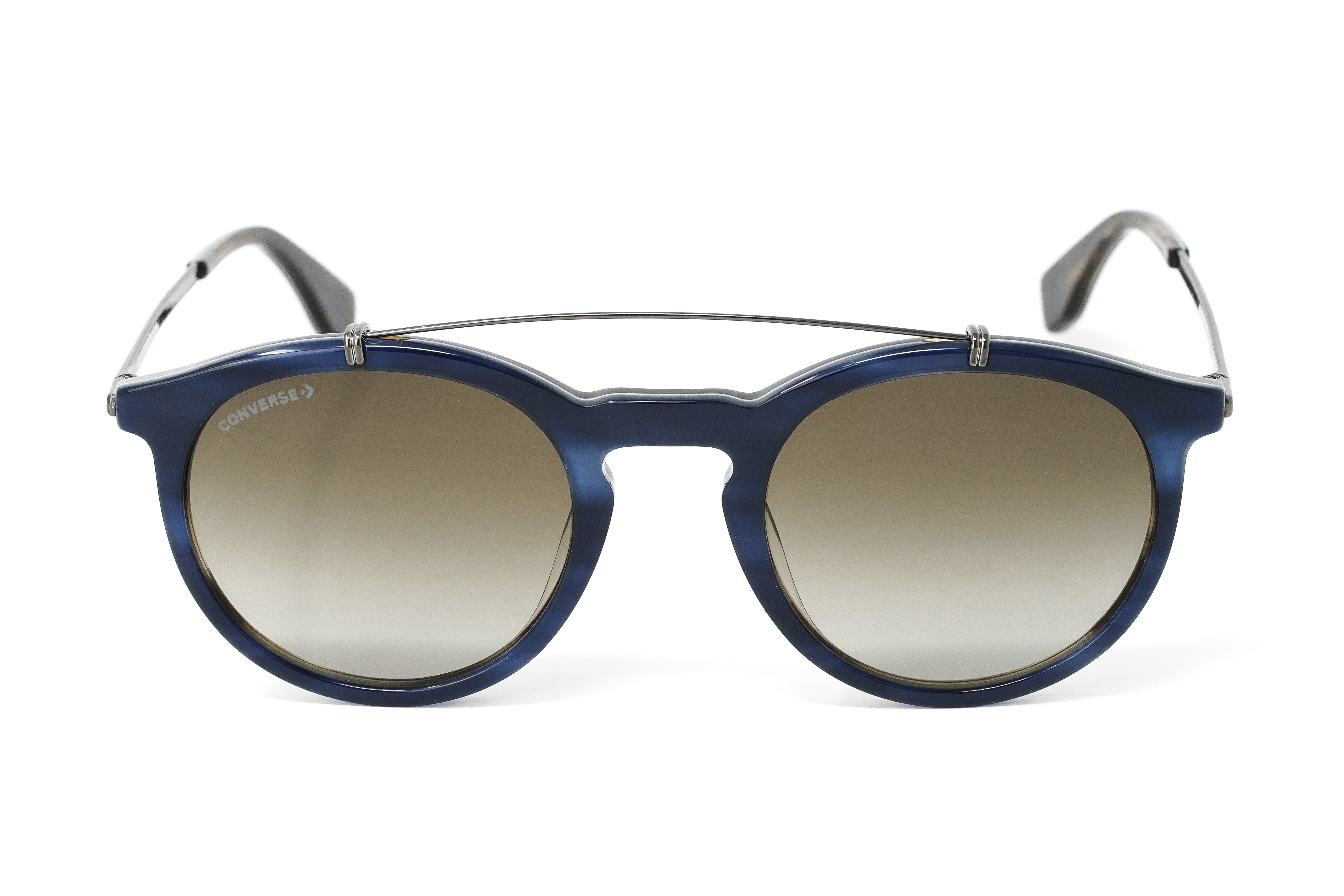 Converse Unisex Sunglasses Round Flat Top Navy and Brown SCO139 0M61-GR8 Sunglasses