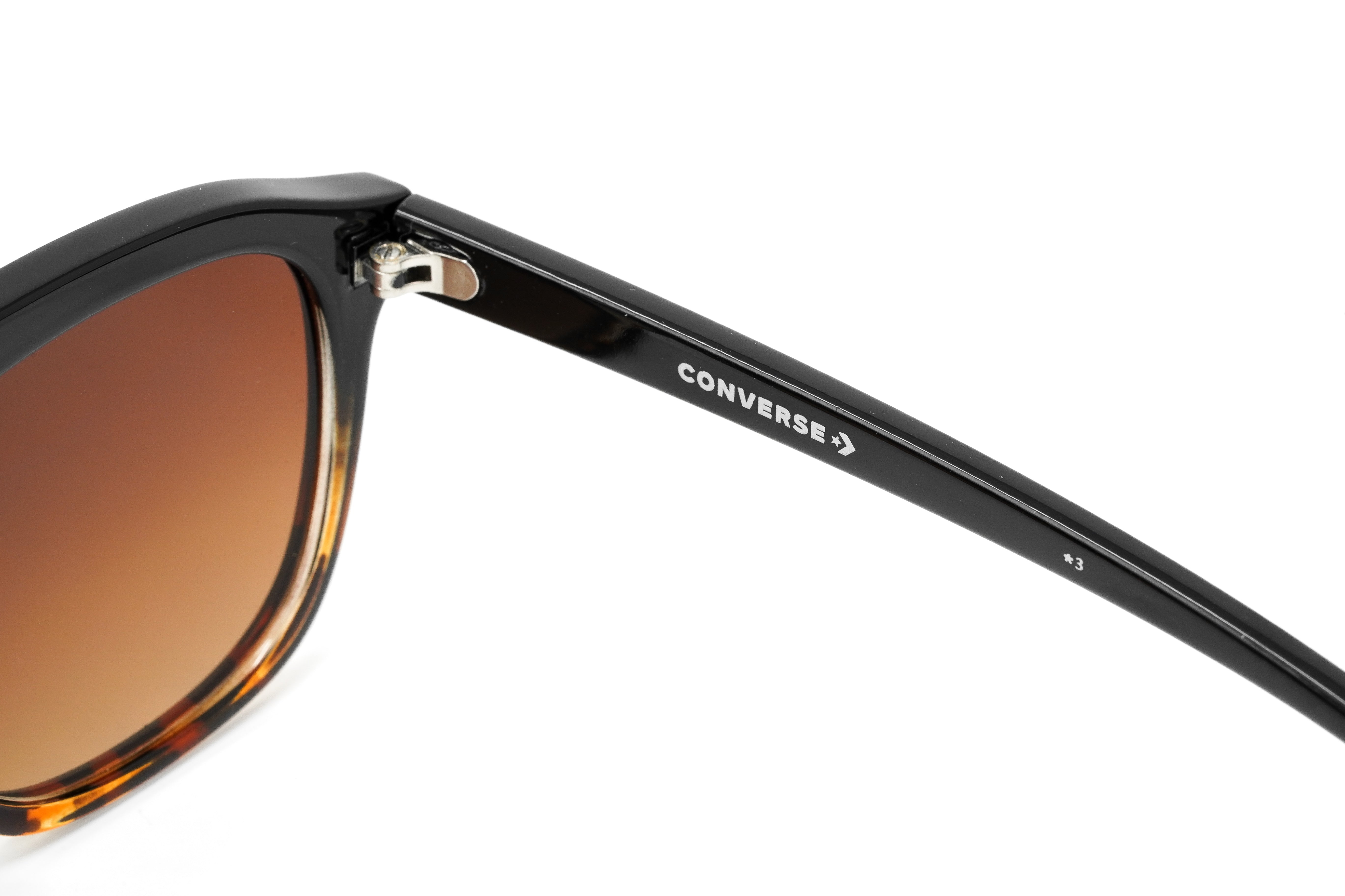 Converse Unisex Sunglasses Square Flat Top Black and Tortoise SCO295 BLTO-GR8 Sunglasses