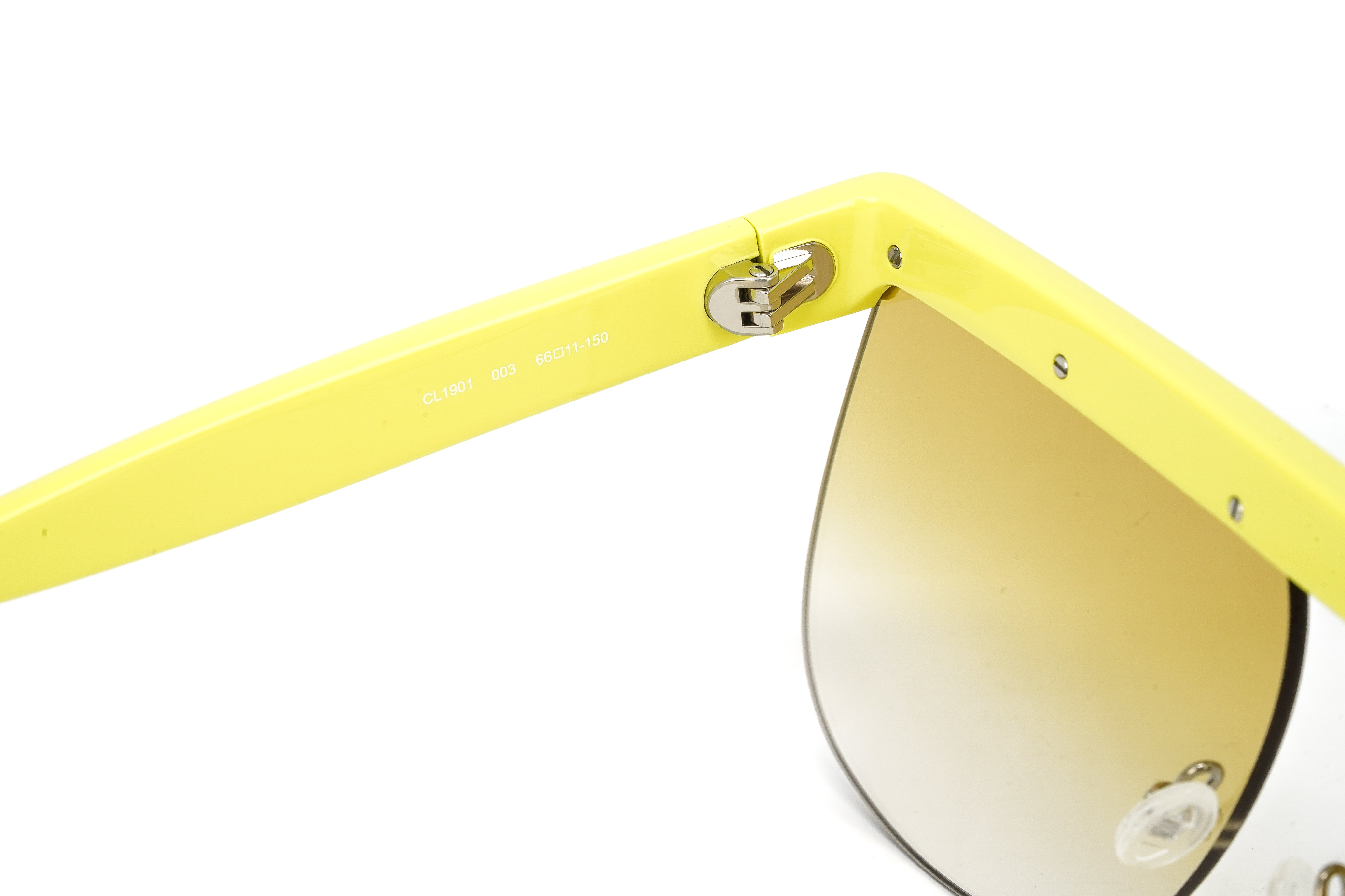 Courrèges Women's Sunglasses Oversized Flat Top Yellow CL1901-003 66-GR8 Sunglasses