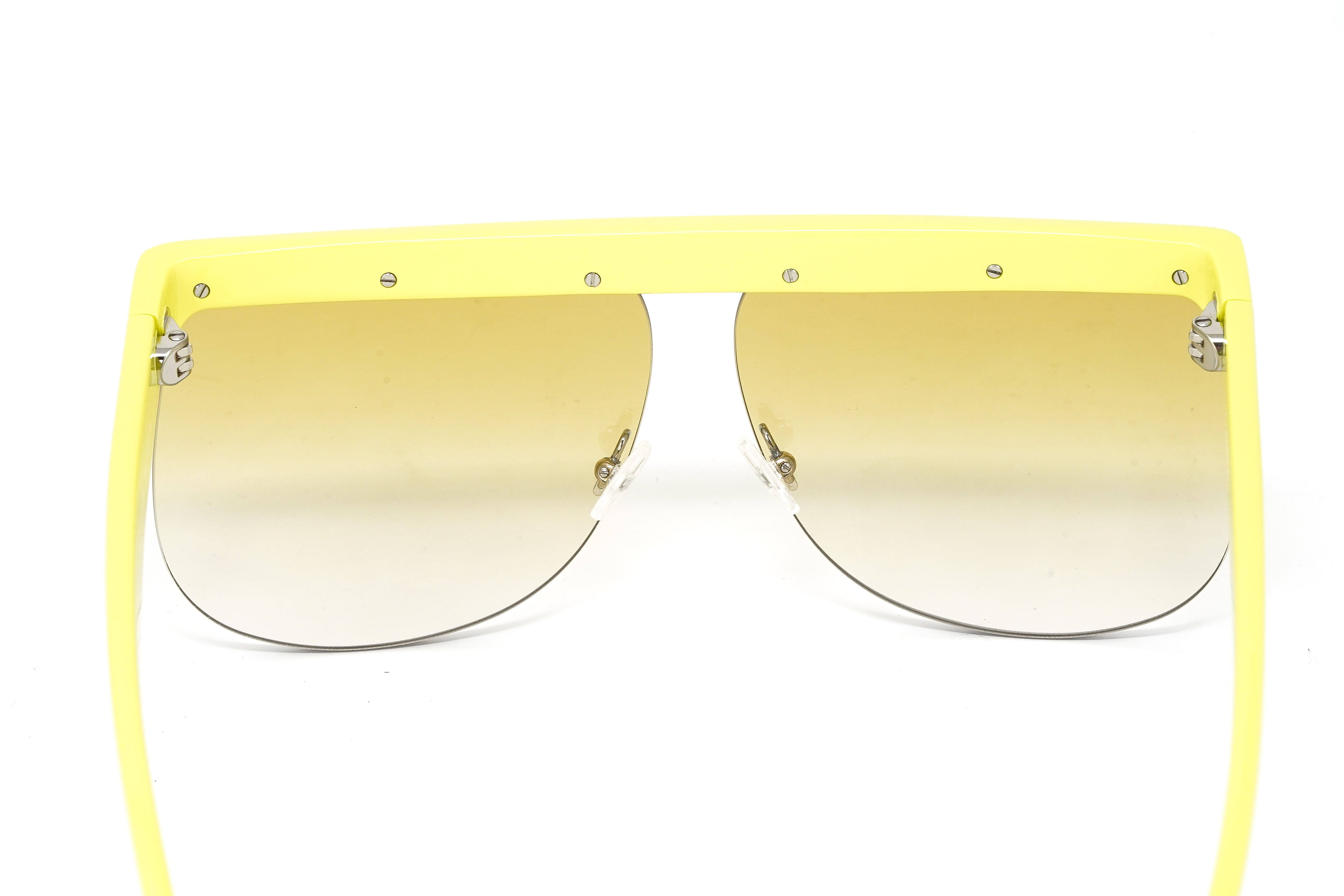 Courrèges Women's Sunglasses Oversized Flat Top Yellow CL1901-003 66-GR8 Sunglasses