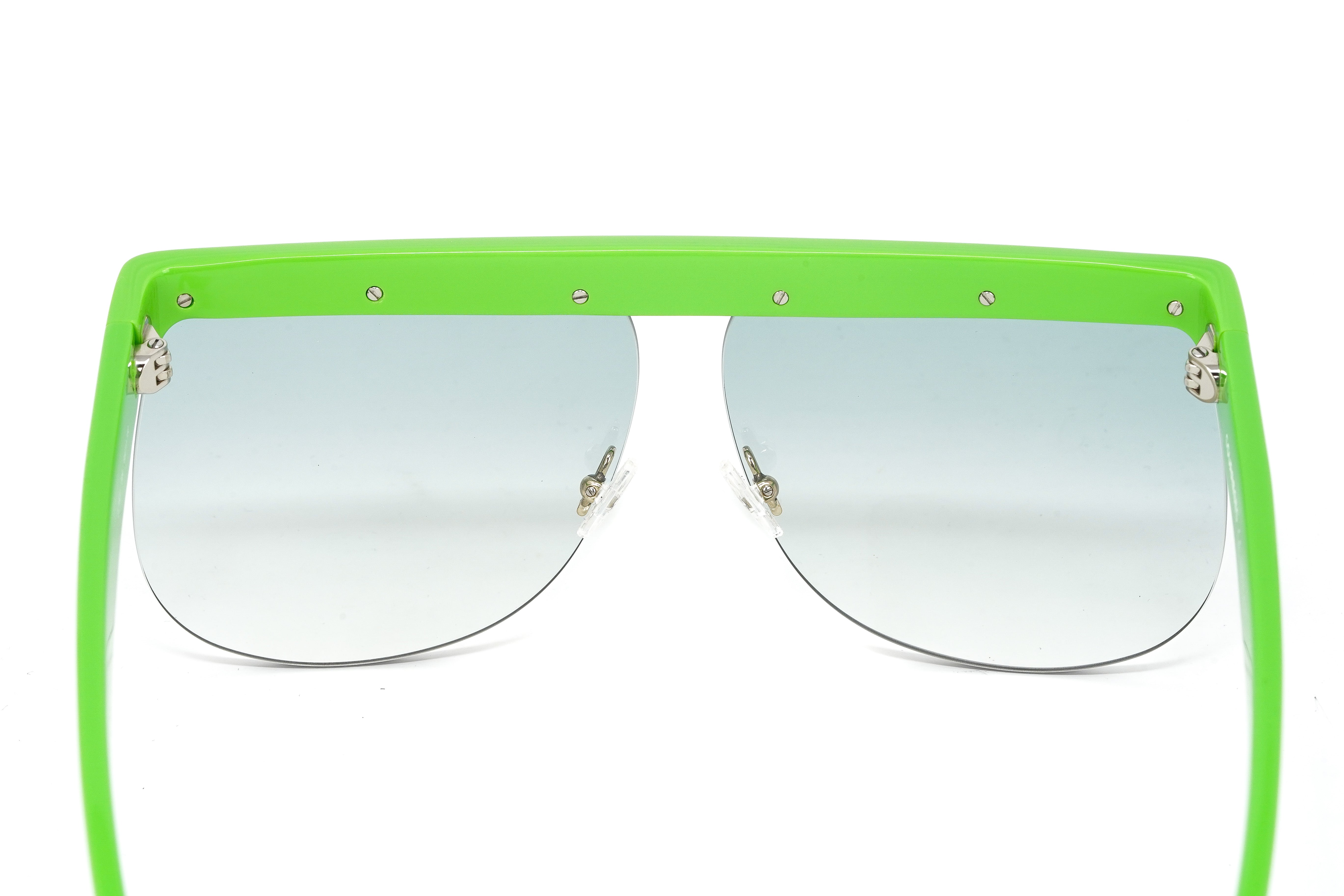 Courrèges Women's Sunglasses Oversized Flat Top Green CL1901-004 66-GR8 Sunglasses