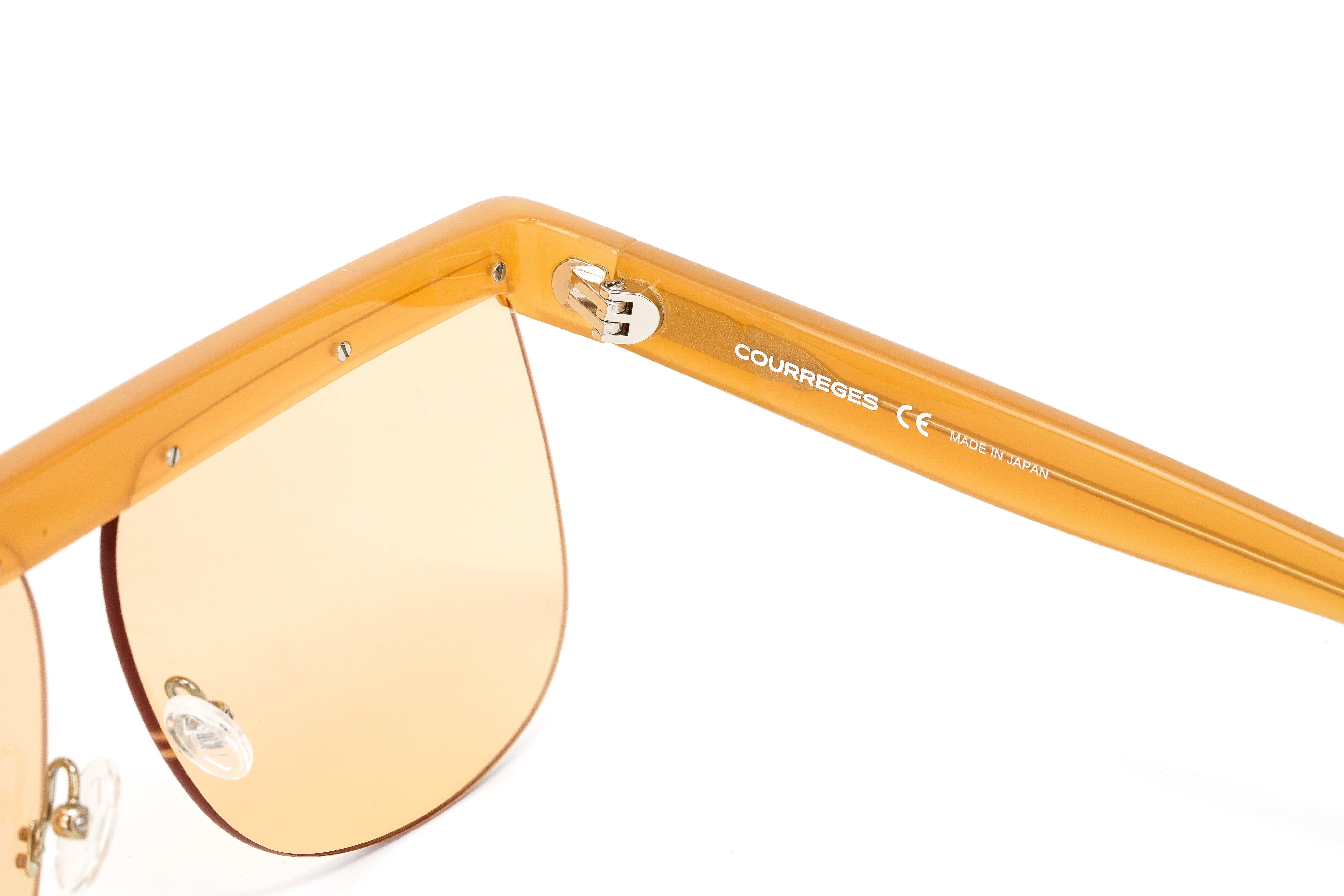 Courrèges Women's Sunglasses Oversized Flat Top Orange CL1901-007 66-GR8 Sunglasses