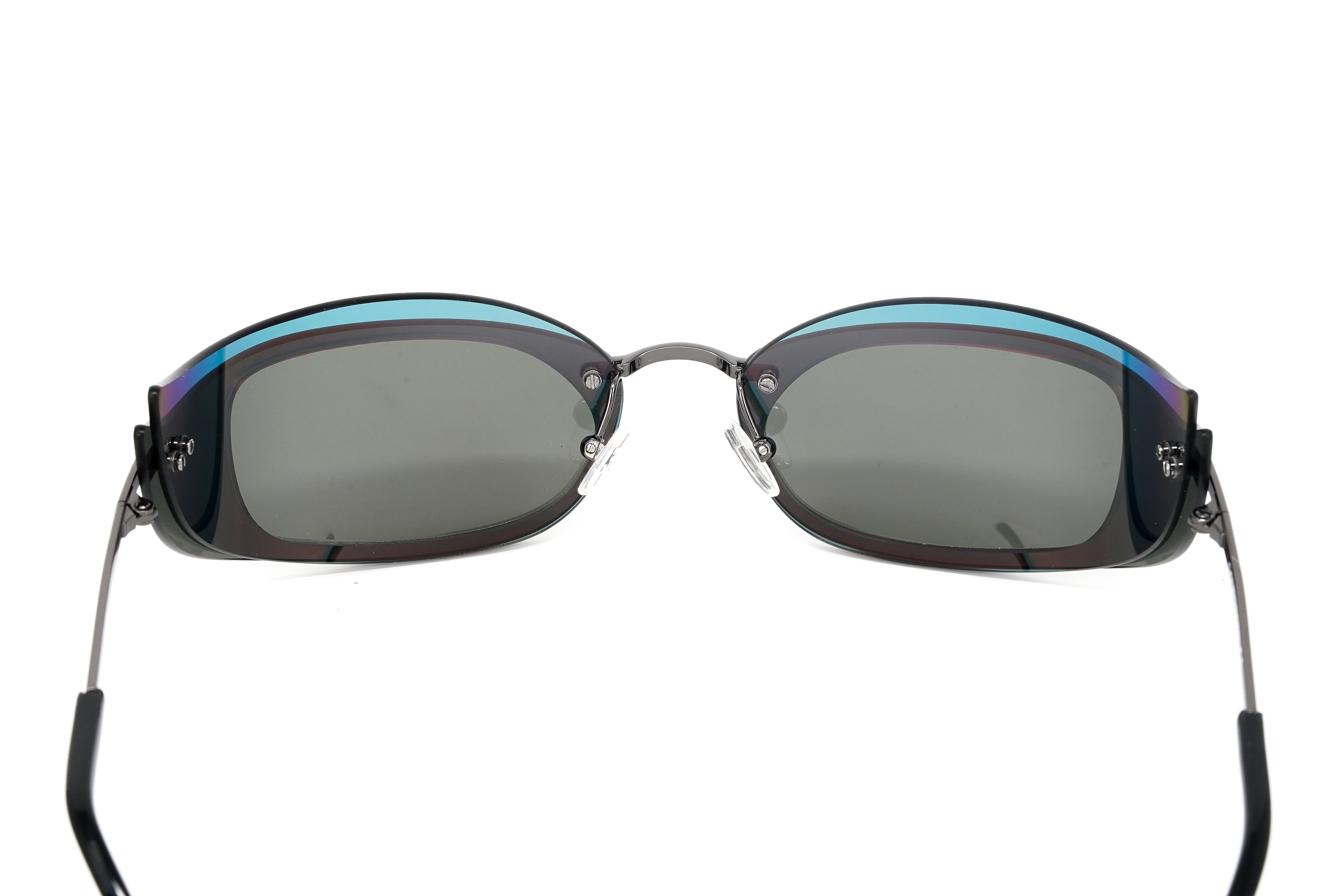 Courrèges Women's Sunglasses Cat Eye Wraparound Black and Flame CL1903-001 53-GR8 Sunglasses