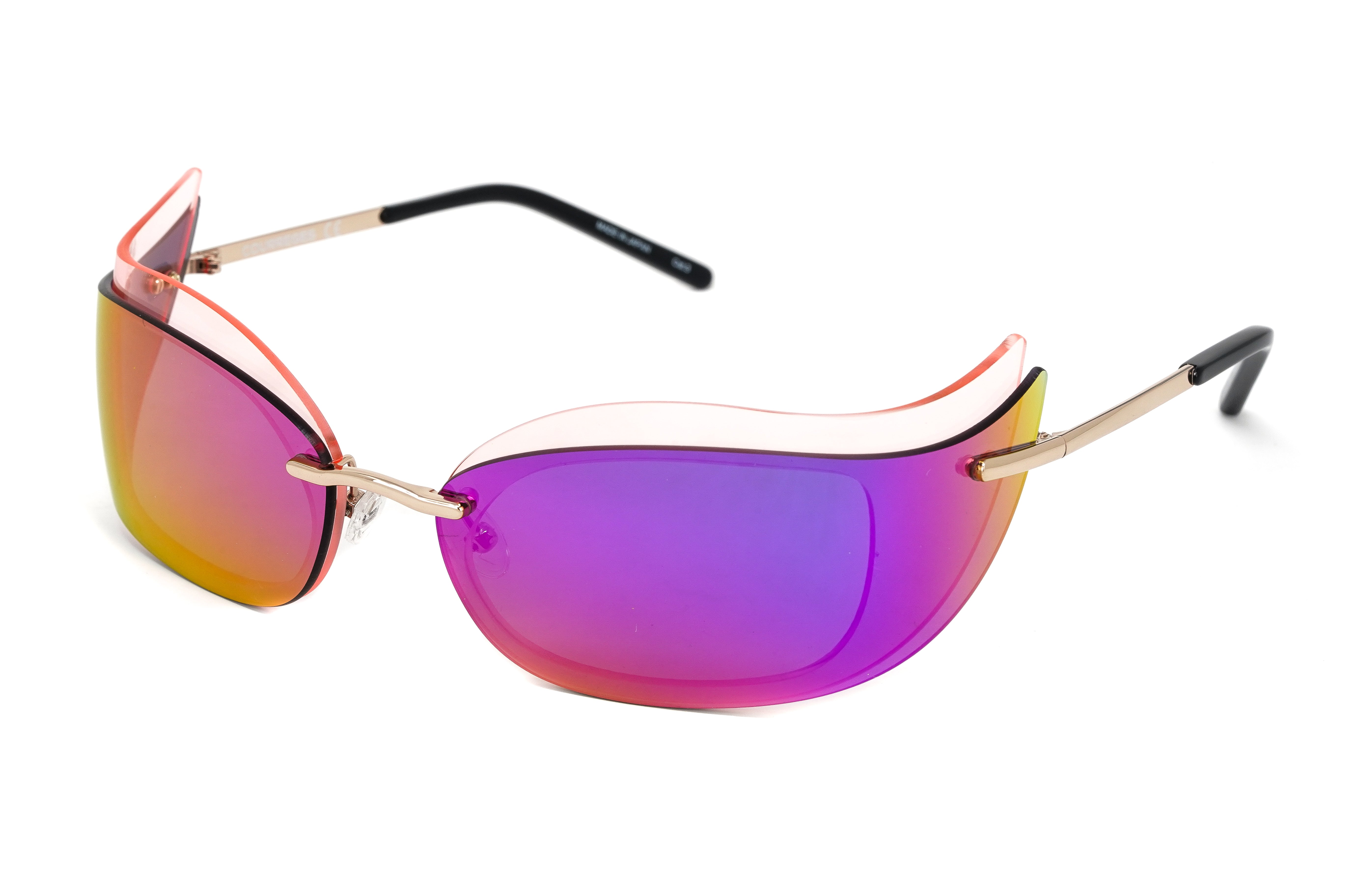 Courrèges Women's Sunglasses Cat Eye Wraparound Pink/Gold CL1903-002 53-GR8 Sunglasses